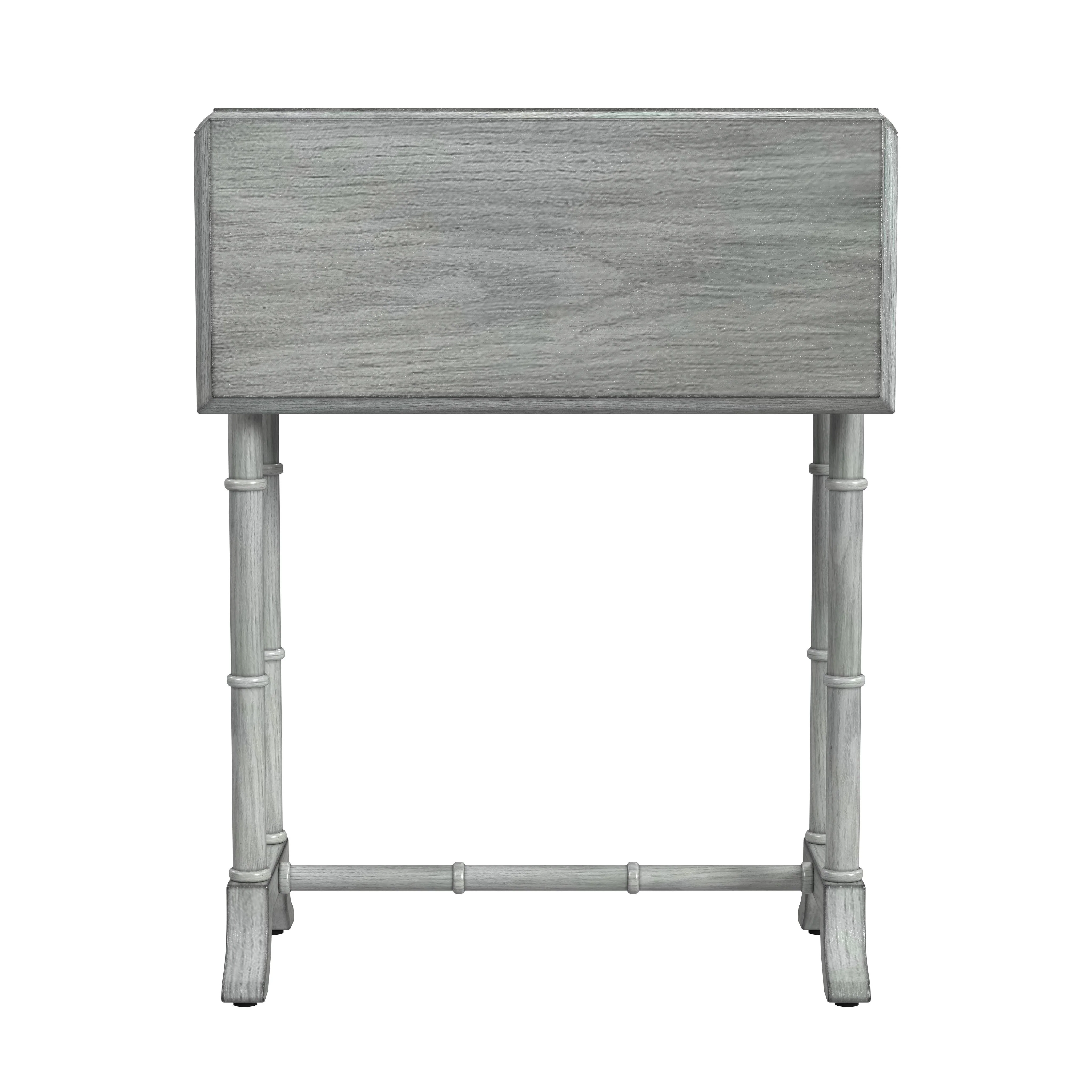26" Gray Solid And Manufactured Wood Rectangular End Table With Drawer By Homeroots - Image 3