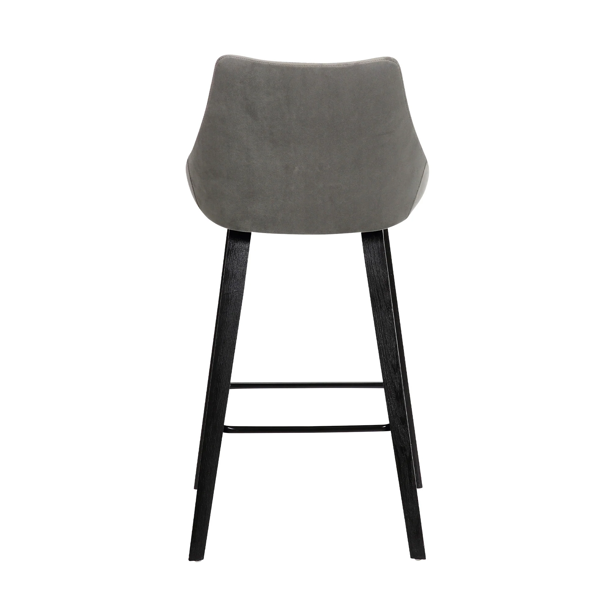 26" Gray Tufted Velvet Upholstered Bar Stool By Homeroots - Image 5