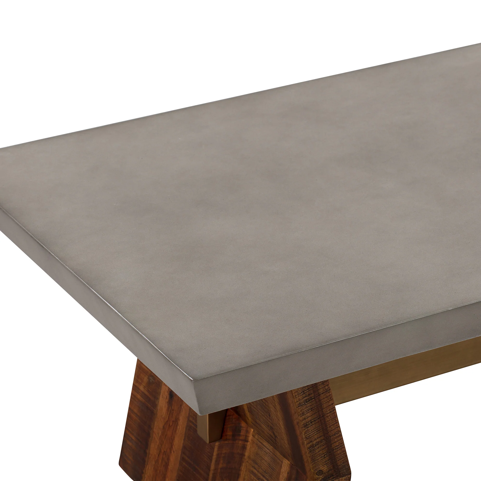 26" Grey And Brown Concrete Rectangular Coffee Table By Homeroots - Image 5