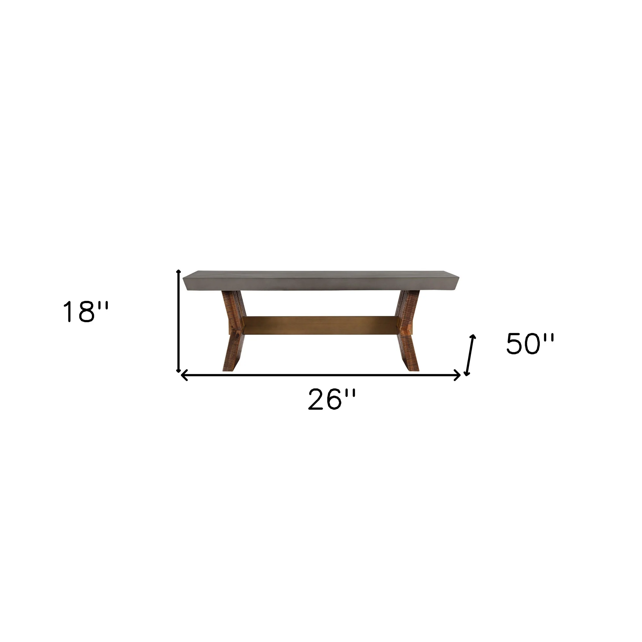 26" Grey And Brown Concrete Rectangular Coffee Table By Homeroots - Image 7
