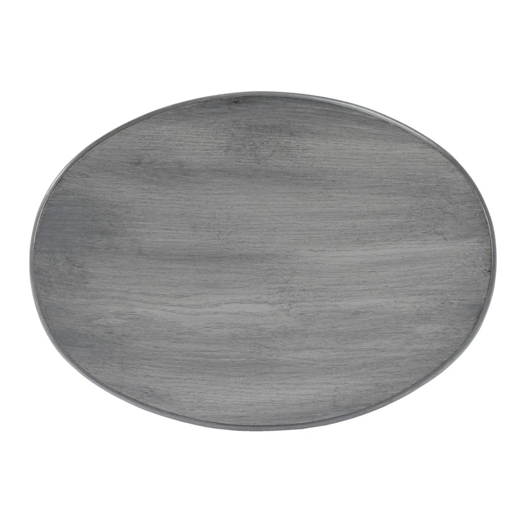 26" Grey And Gray Manufactured Wood Oval End Table With Two Drawers By Homeroots - Image 8