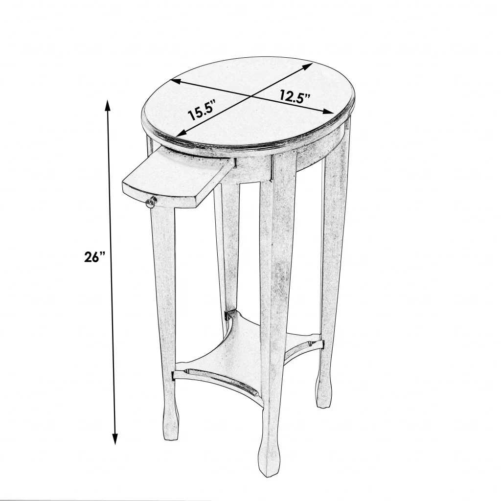 26" Medium Brown And Chestnut Burl Manufactured Wood Oval End Table With Shelf By Homeroots - Image 9