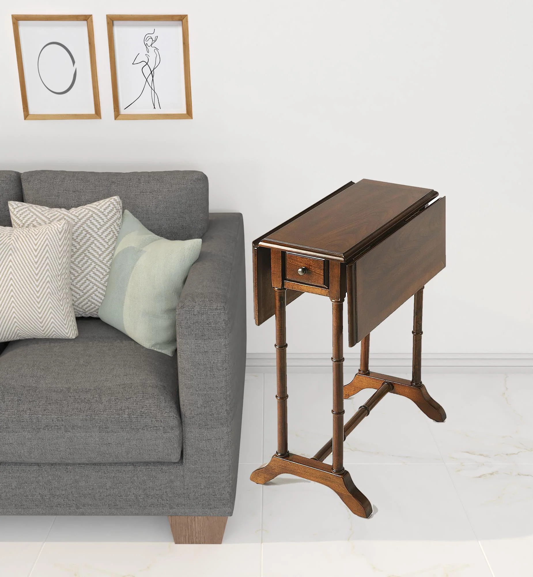 26" Medium Brown Solid And Manufactured Wood Rectangular End Table With Drawer By Homeroots - Image 3