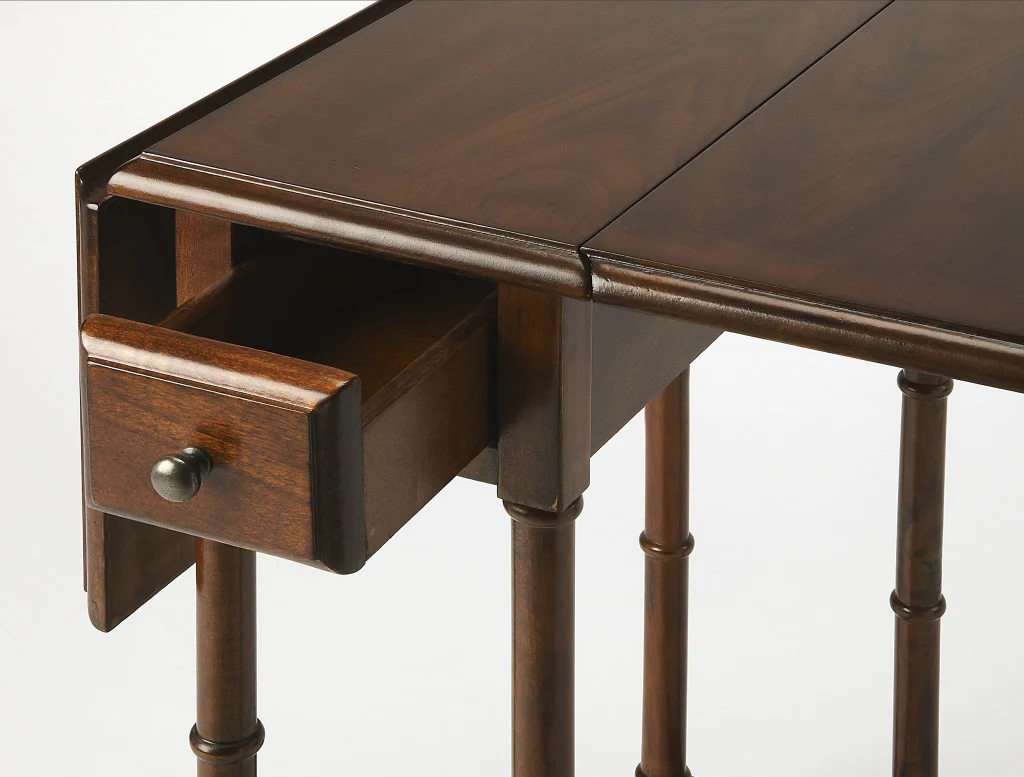 26" Medium Brown Solid And Manufactured Wood Rectangular End Table With Drawer By Homeroots - Image 4