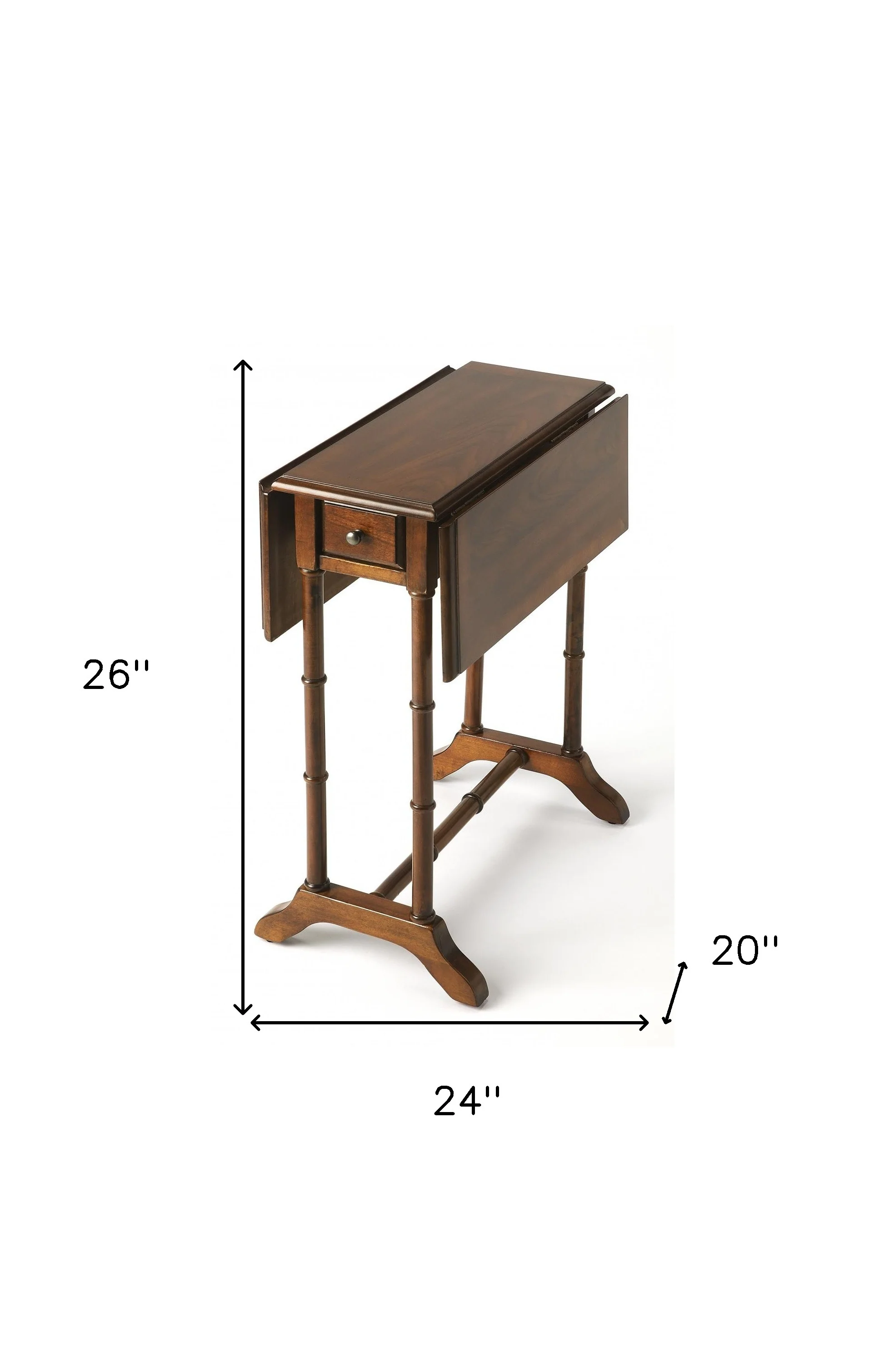 26" Medium Brown Solid And Manufactured Wood Rectangular End Table With Drawer By Homeroots - Image 6