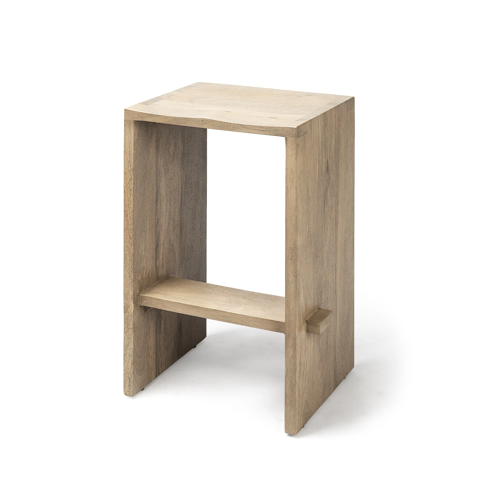 26' Minimal Cool Gray Brown Wood Counter Stool By Homeroots - Image 10