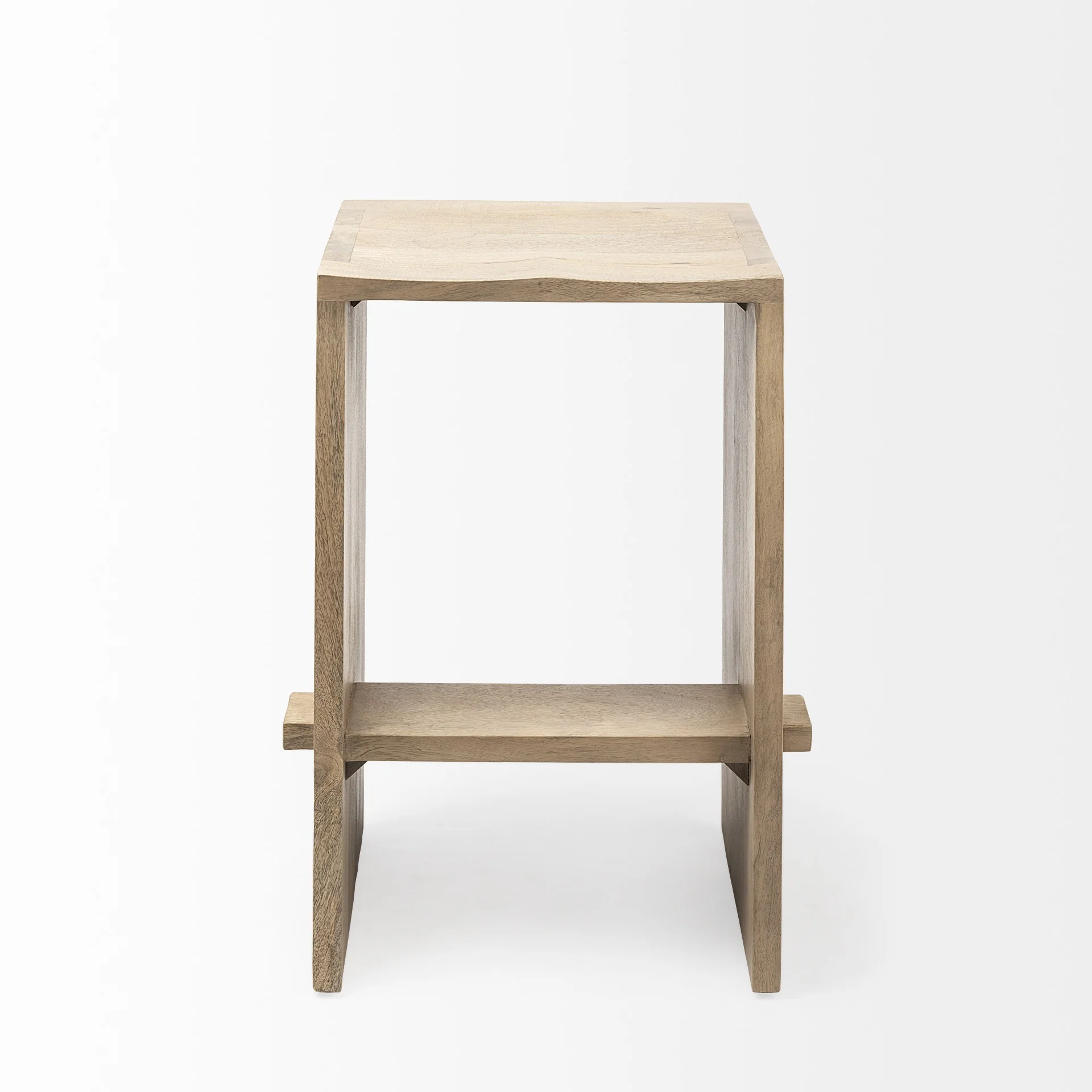 26' Minimal Cool Gray Brown Wood Counter Stool By Homeroots - Image 11