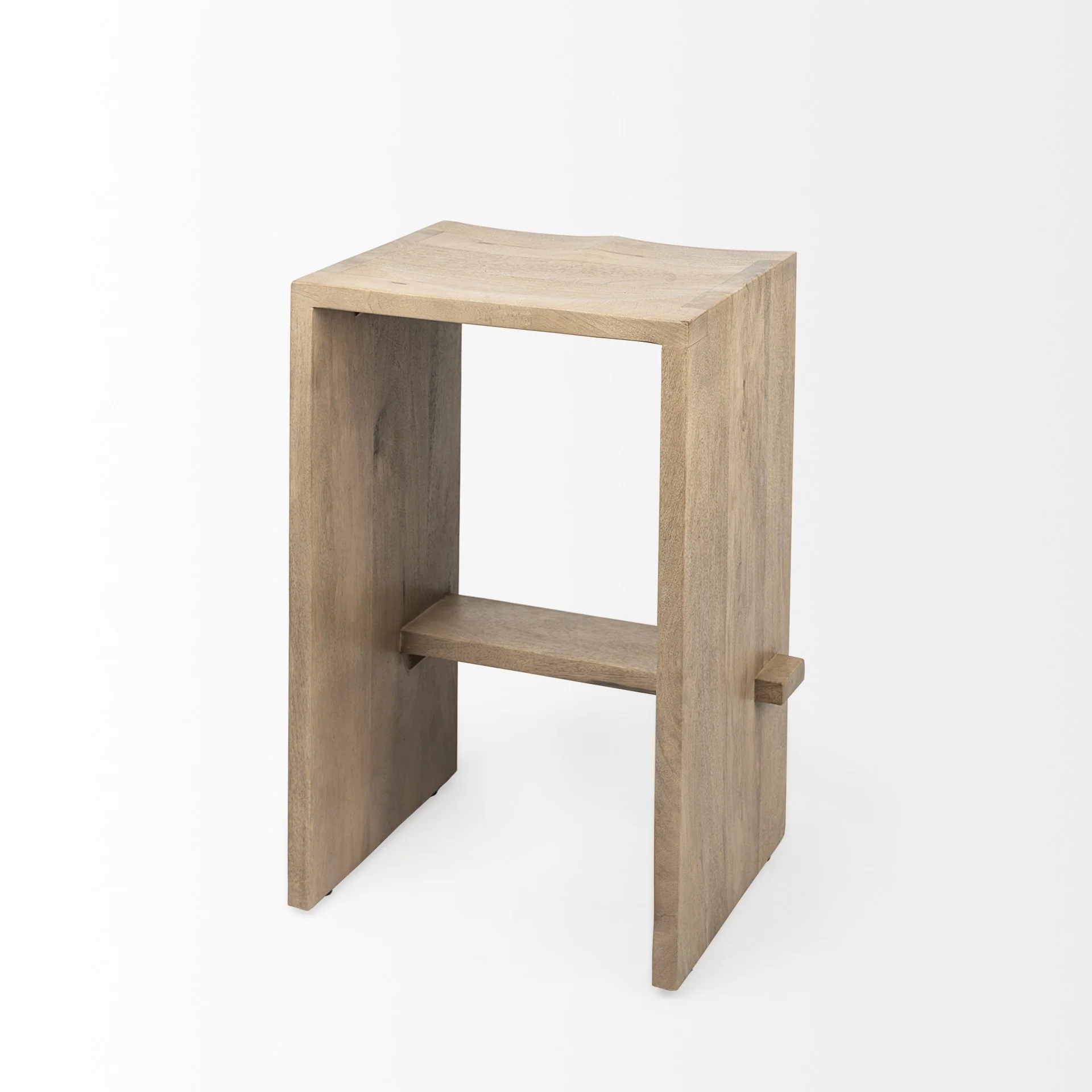 26' Minimal Cool Gray Brown Wood Counter Stool By Homeroots - Image 14