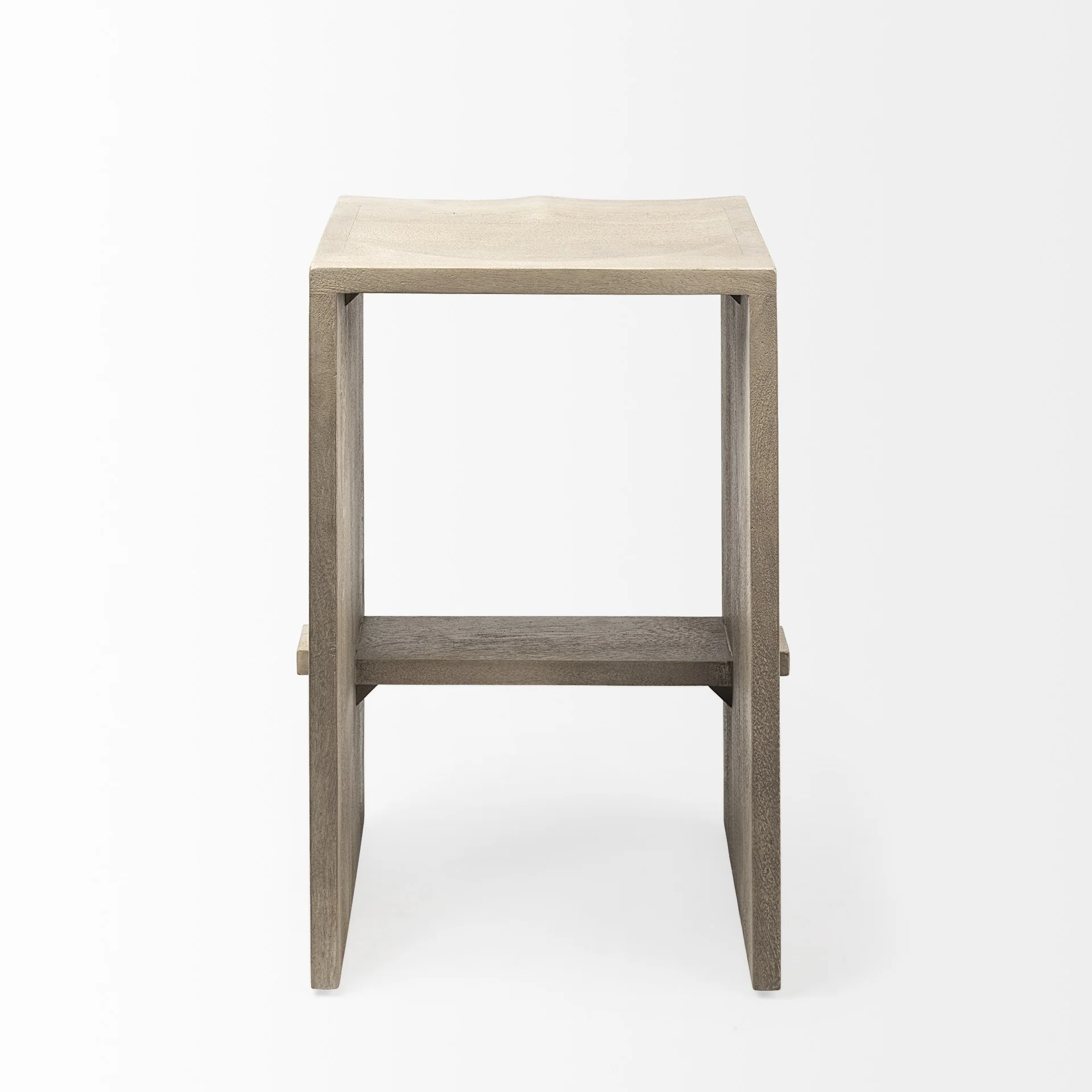 26' Minimal Cool Gray Brown Wood Counter Stool By Homeroots - Image 4