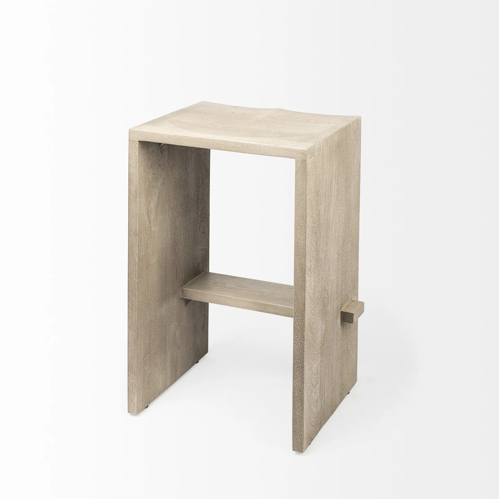 26' Minimal Cool Gray Brown Wood Counter Stool By Homeroots - Image 5