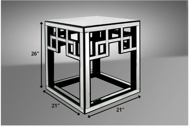 26" Mirrored Glass and MDF End Table By Homeroots - Image 2