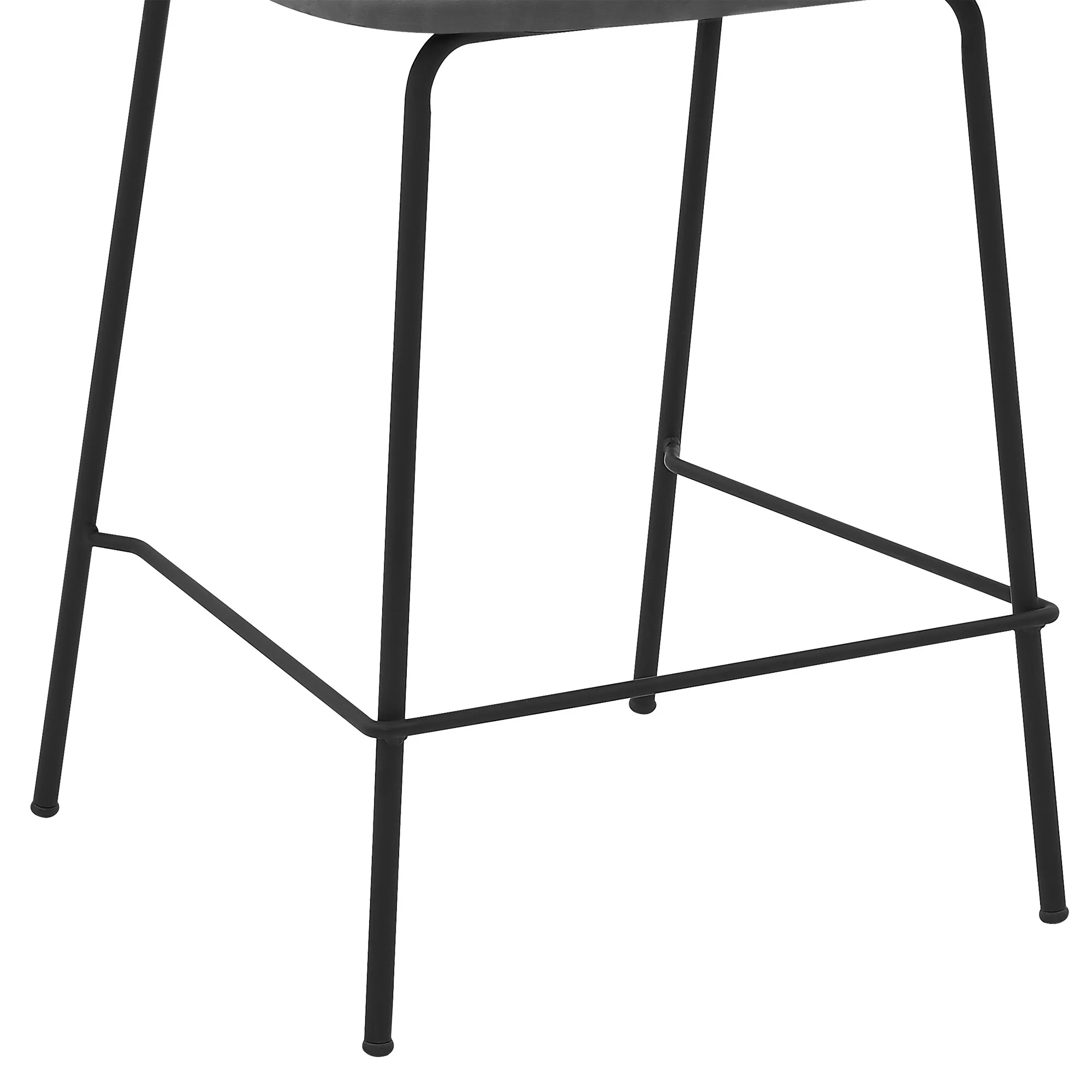 26" Mod Grey Faux Leather Bar Stool with Black Metal Frame By Homeroots - Image 7