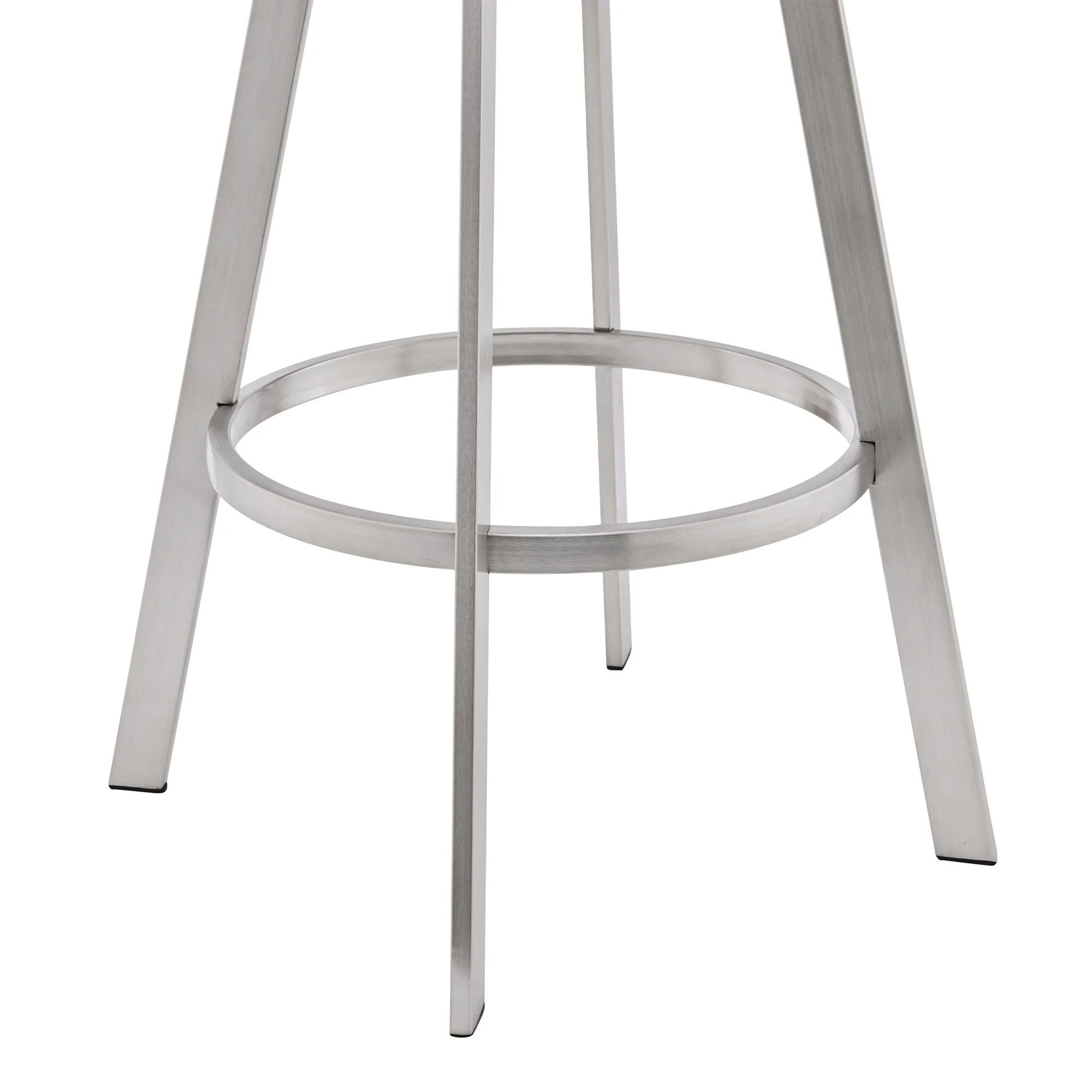 26" Mod Grey Faux Leather Brushed Silver Finish Swivel Bar Stool By Homeroots - Image 7