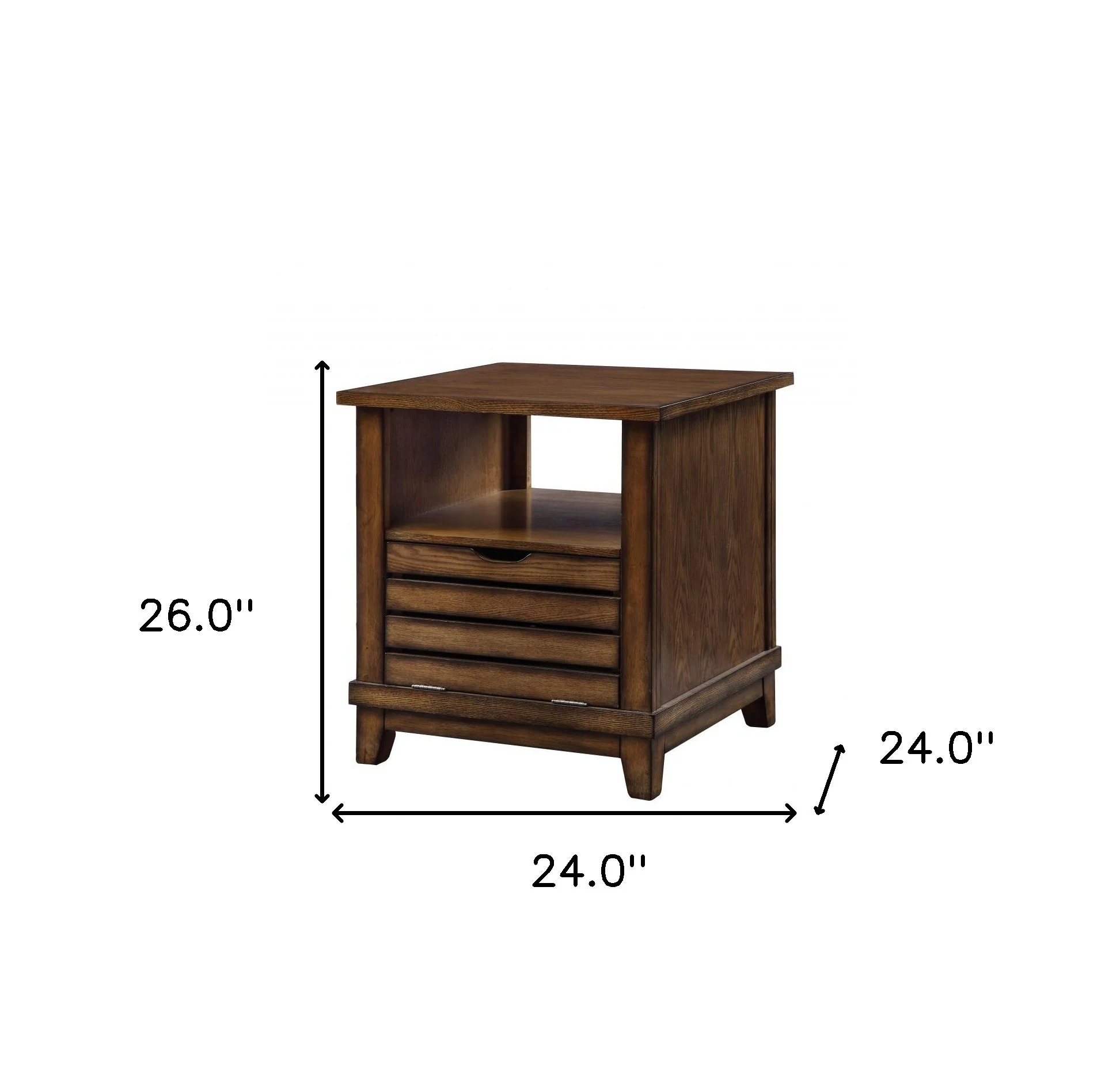 26" Oak Manufactured Wood Square End Table By Homeroots - Image 5