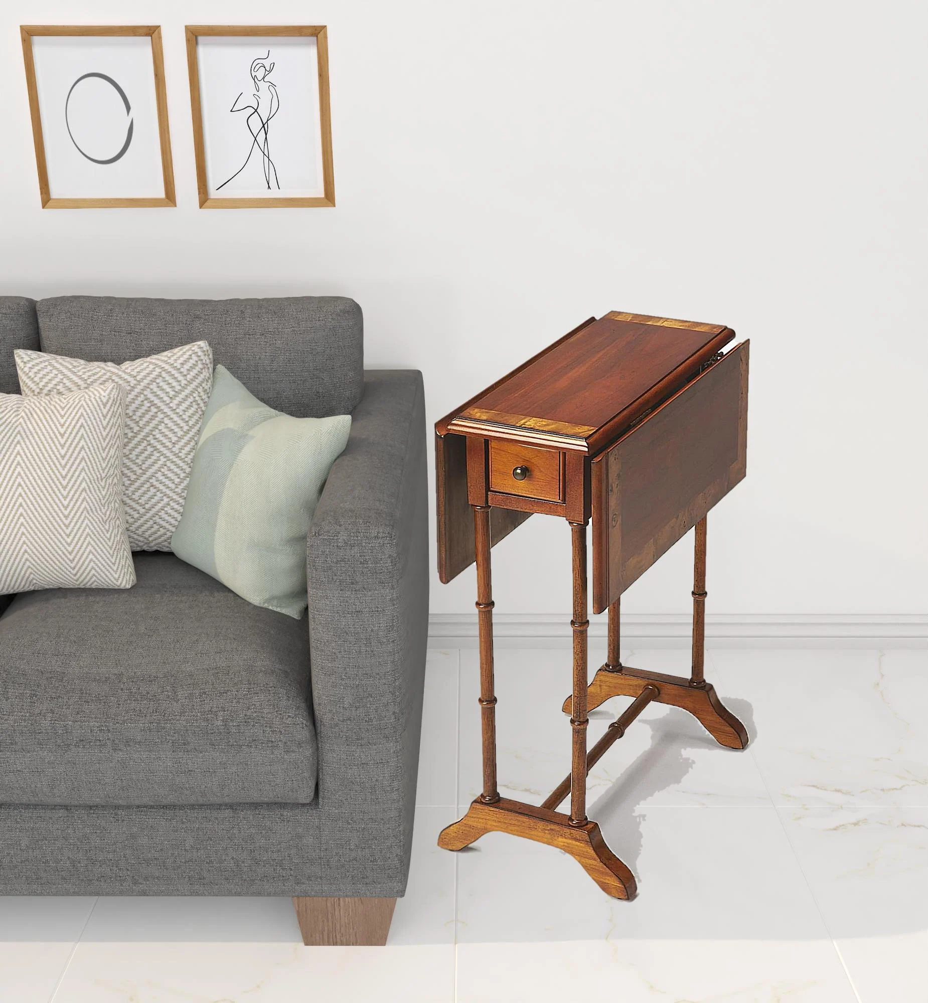 26" Olive Ash Solid And Manufactured Wood Rectangular End Table With Drawer By Homeroots - Image 3