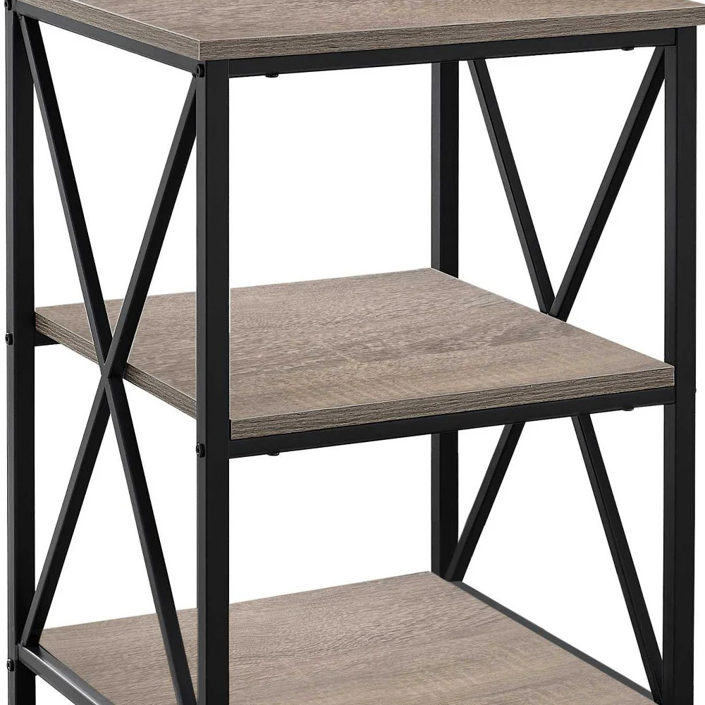 26" Rectangular Dark Taupe Black Metal Accent Table By Homeroots - Image 3