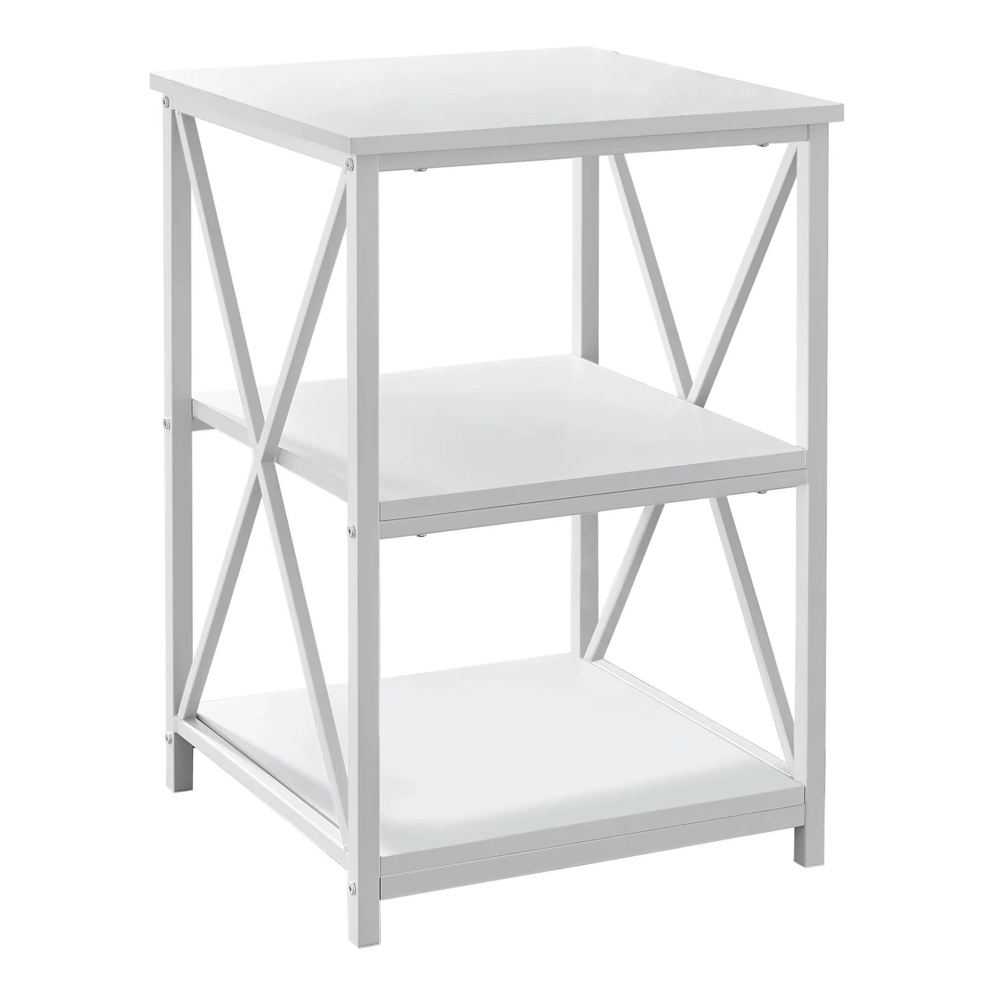 26" Rectangular White White Metal Accent Table By Homeroots - Image 2