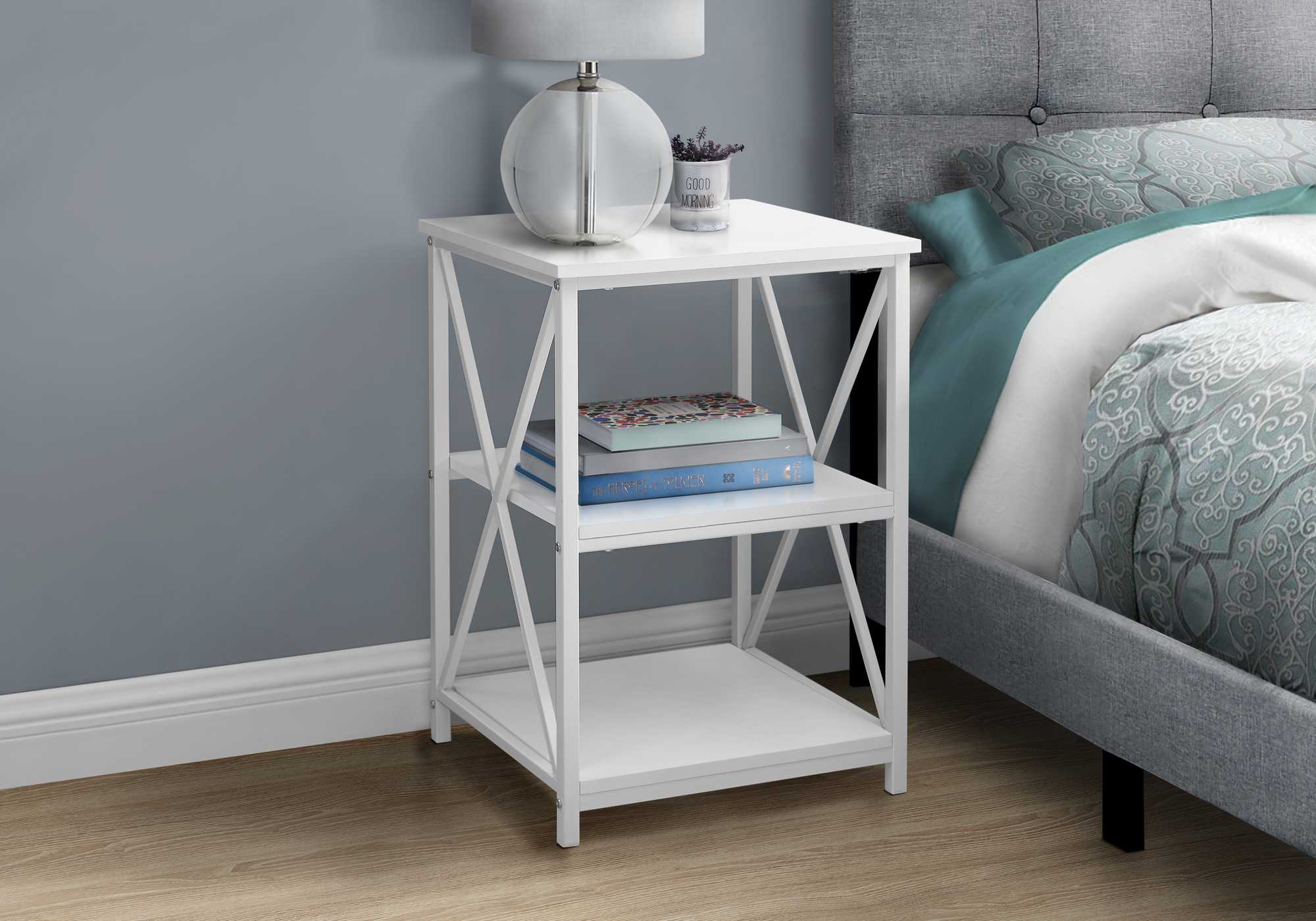 26" Rectangular White White Metal Accent Table By Homeroots - Image 5