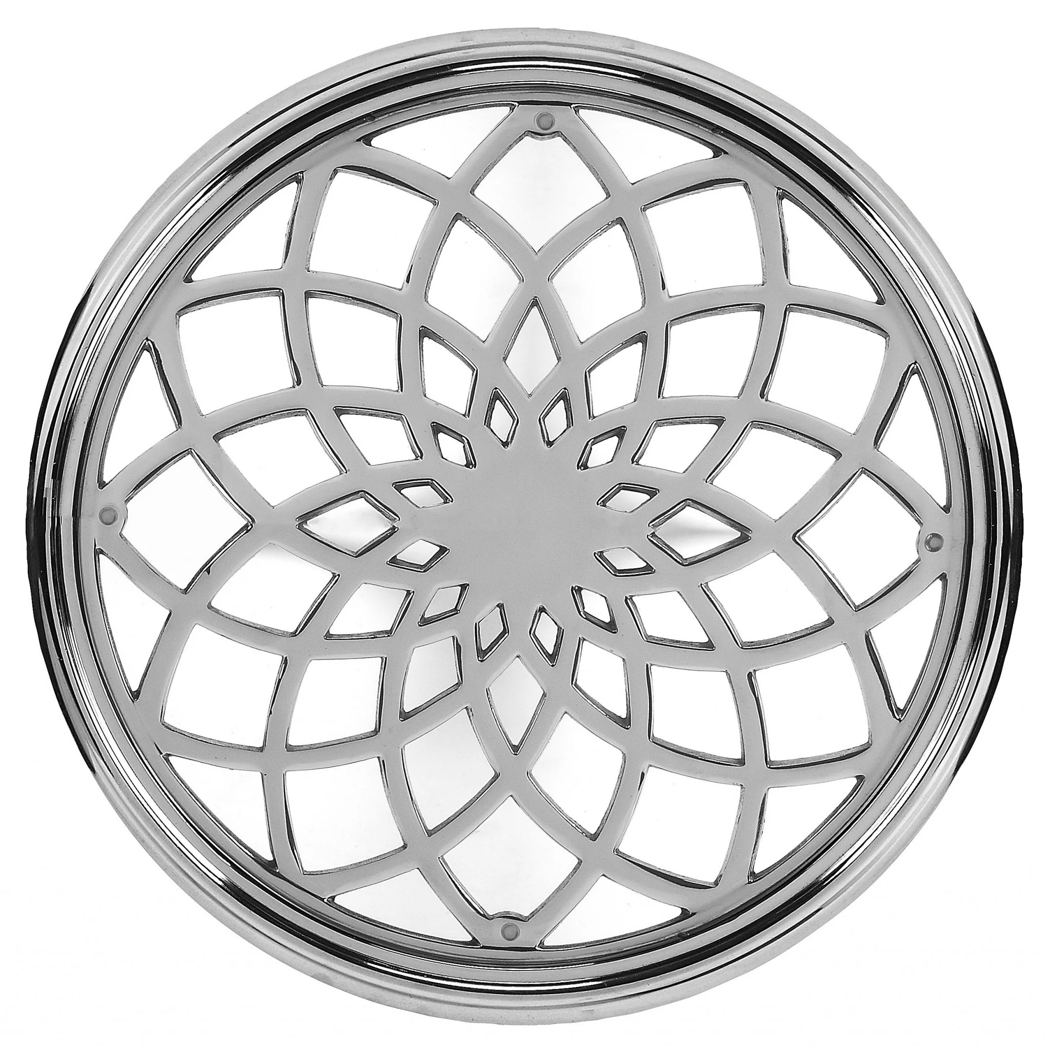 26" Silver Aluminum Open Lattice Round Top End Table By Homeroots - Image 3