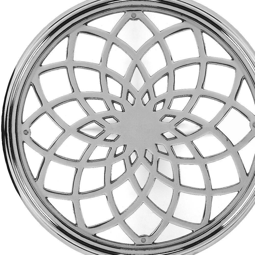 26" Silver Aluminum Open Lattice Round Top End Table By Homeroots - Image 5
