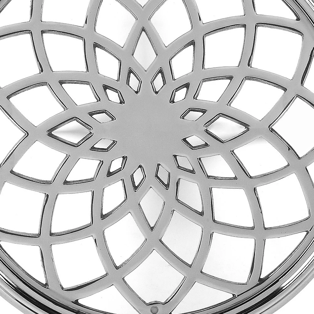 26" Silver Aluminum Open Lattice Round Top End Table By Homeroots - Image 6