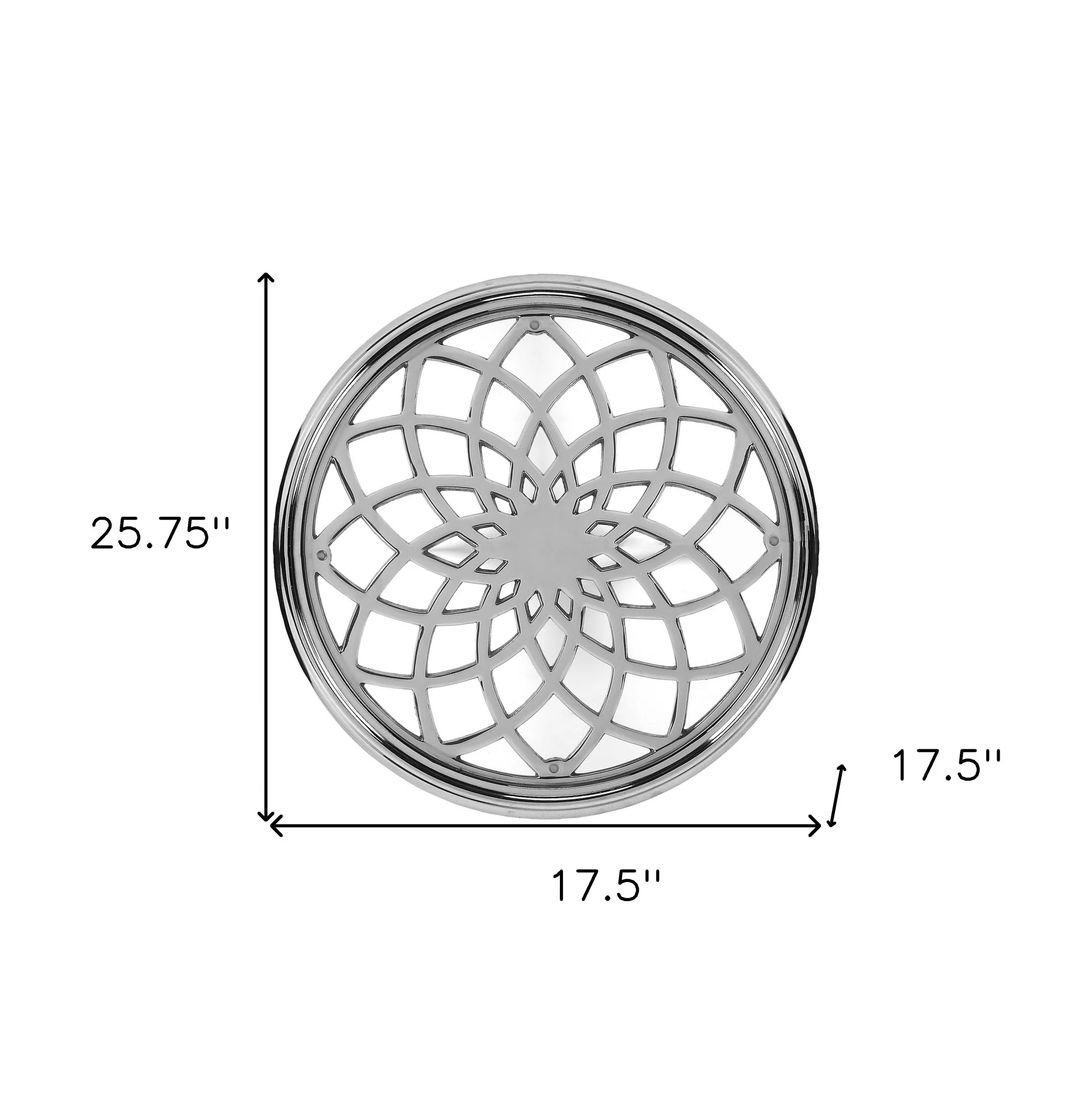 26" Silver Aluminum Open Lattice Round Top End Table By Homeroots - Image 8