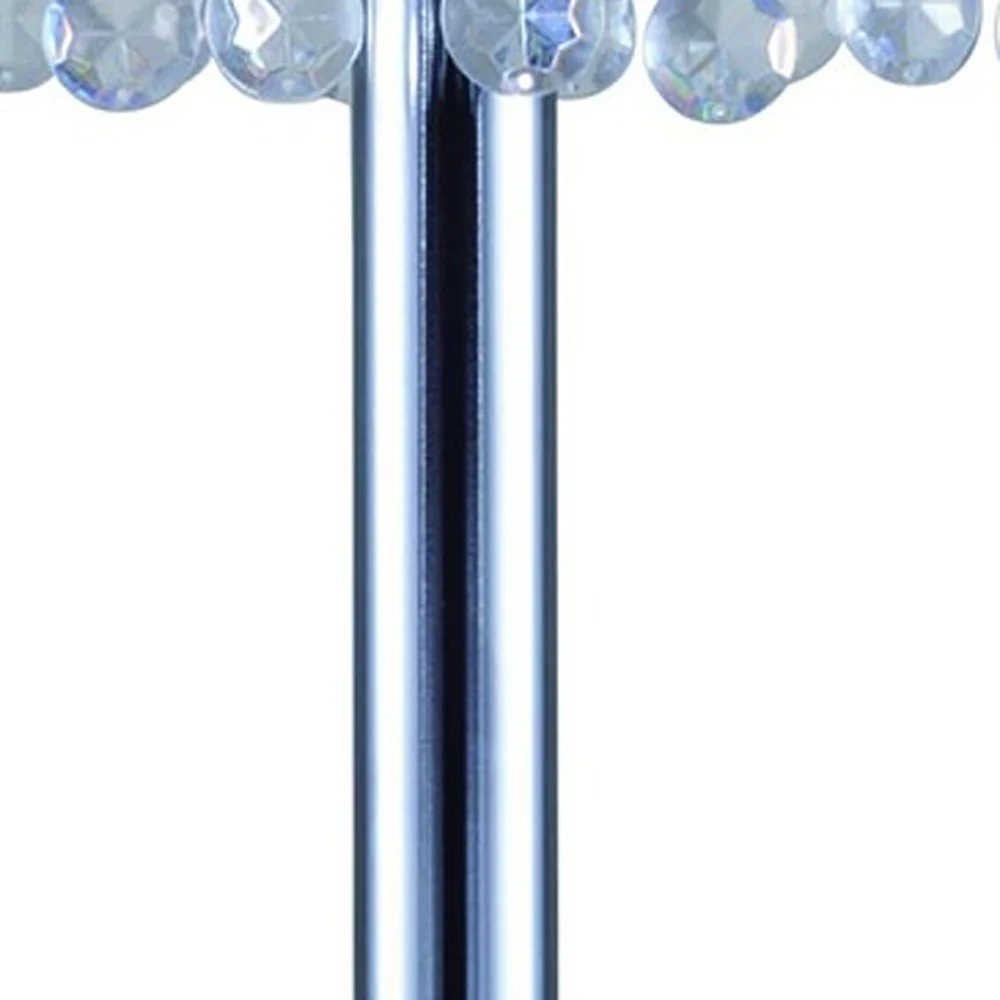 26" Silver Glam Two Tier Chandelier USB Table Lamp By Homeroots - Image 7