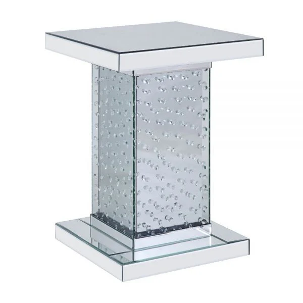 26" Silver Glass And Manufactured Wood Square Mirrored End Table By Homeroots - Image 2