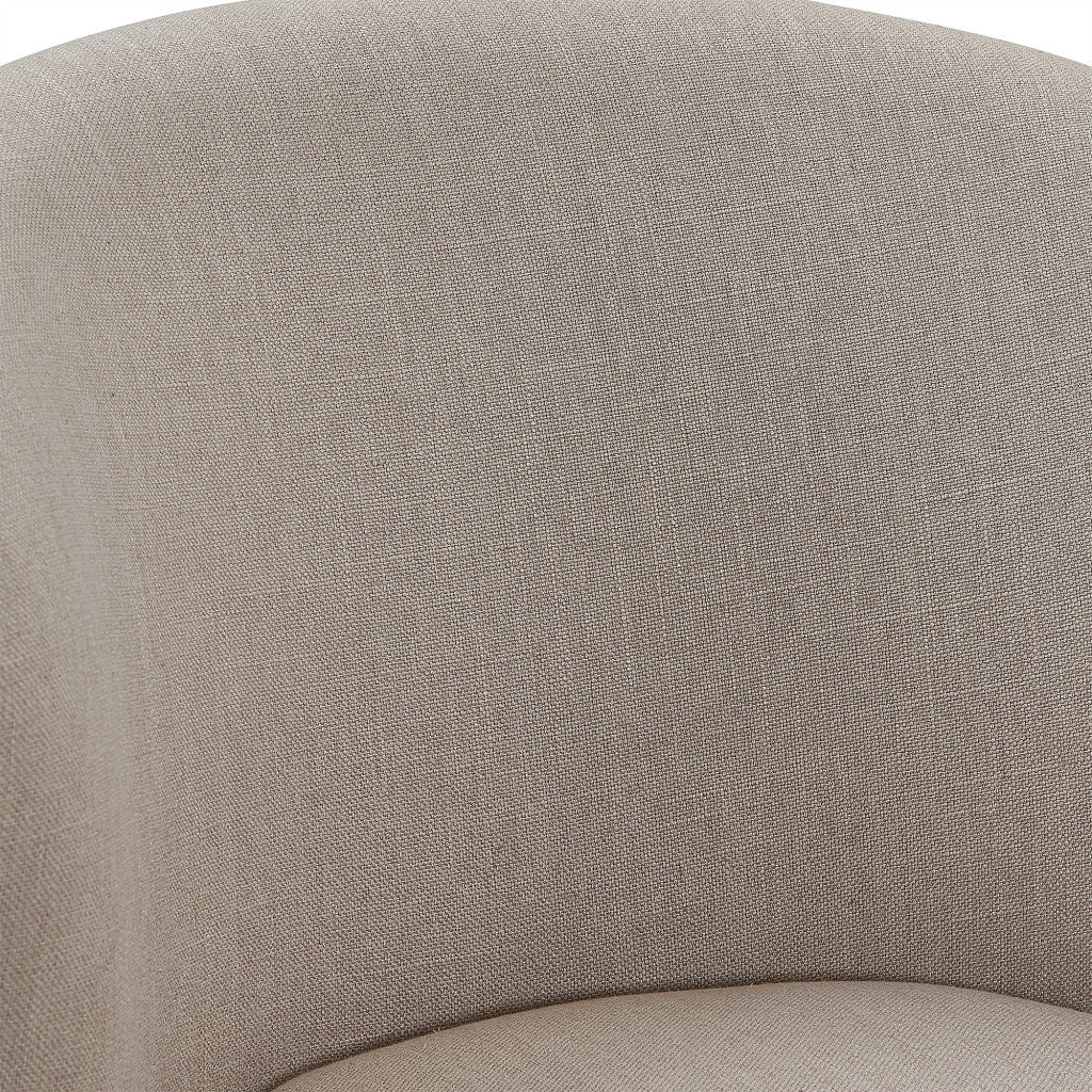 26" Tan Espresso Wood Fabric Swivel Bar Stool By Homeroots - Image 9