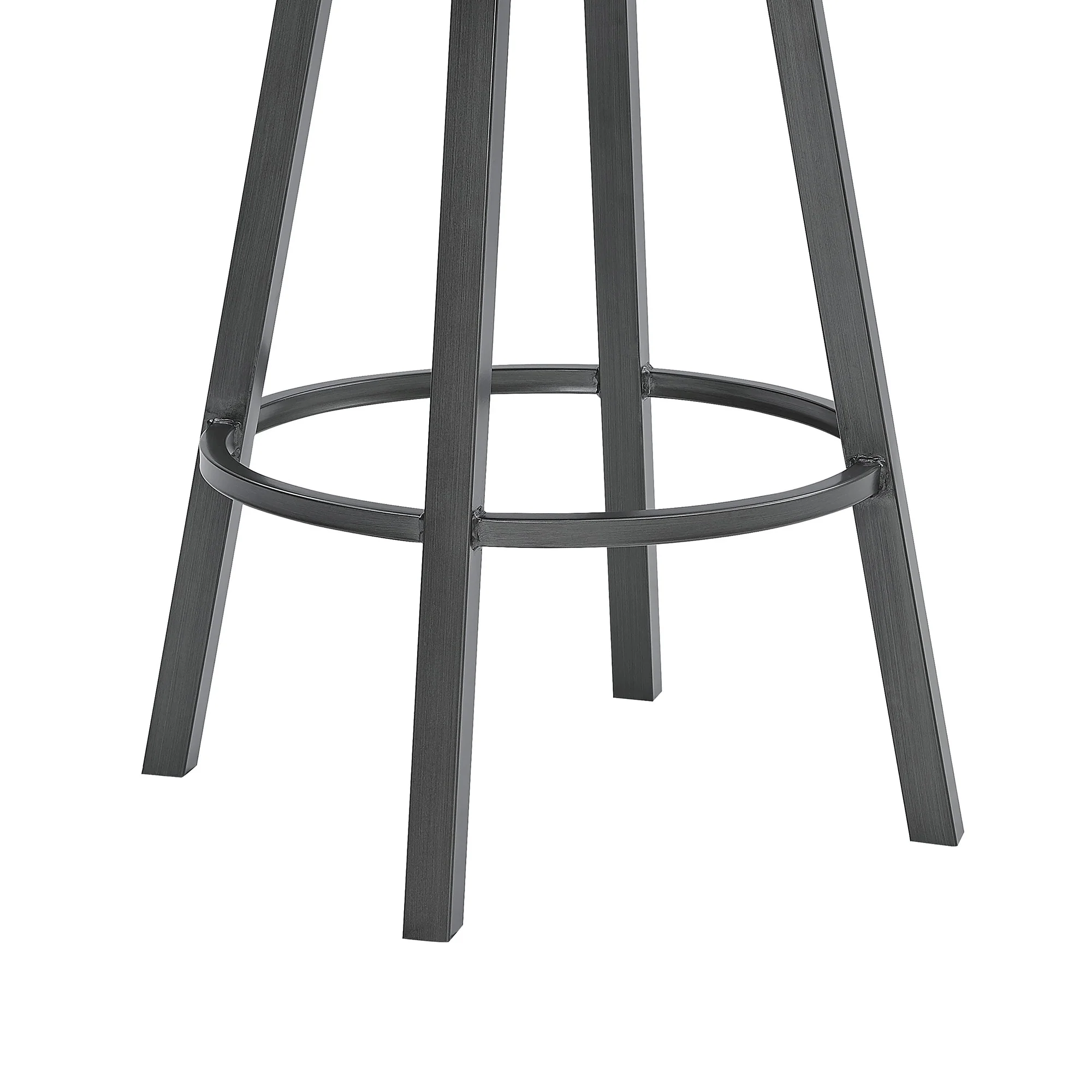26" Transitional Black Faux Leather Metal Cross Back Bar Stool By Homeroots - Image 7