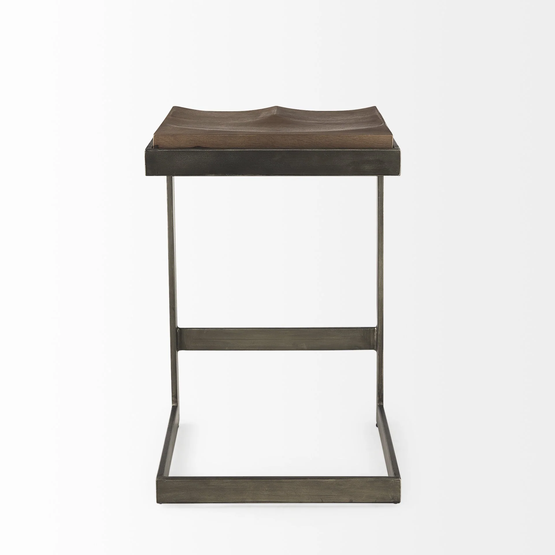 26' Warm Brown Cheeky Wood And Metal Counter Stool By Homeroots - Image 4