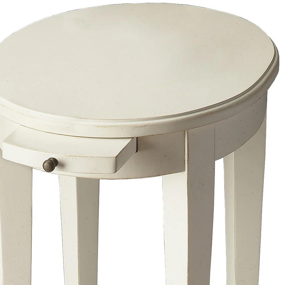 26" White And Cottage White Manufactured Wood Oval End Table With Shelf By Homeroots - Image 4