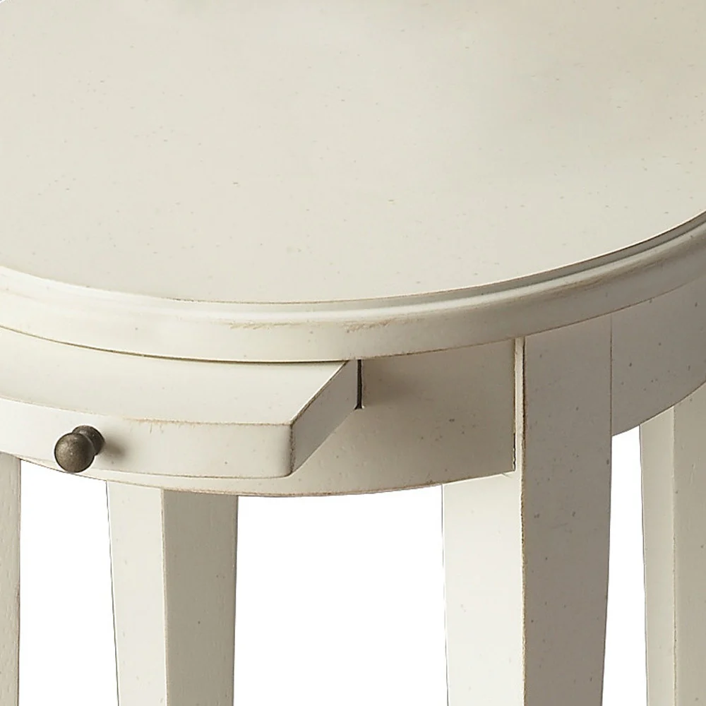 26" White And Cottage White Manufactured Wood Oval End Table With Shelf By Homeroots - Image 5