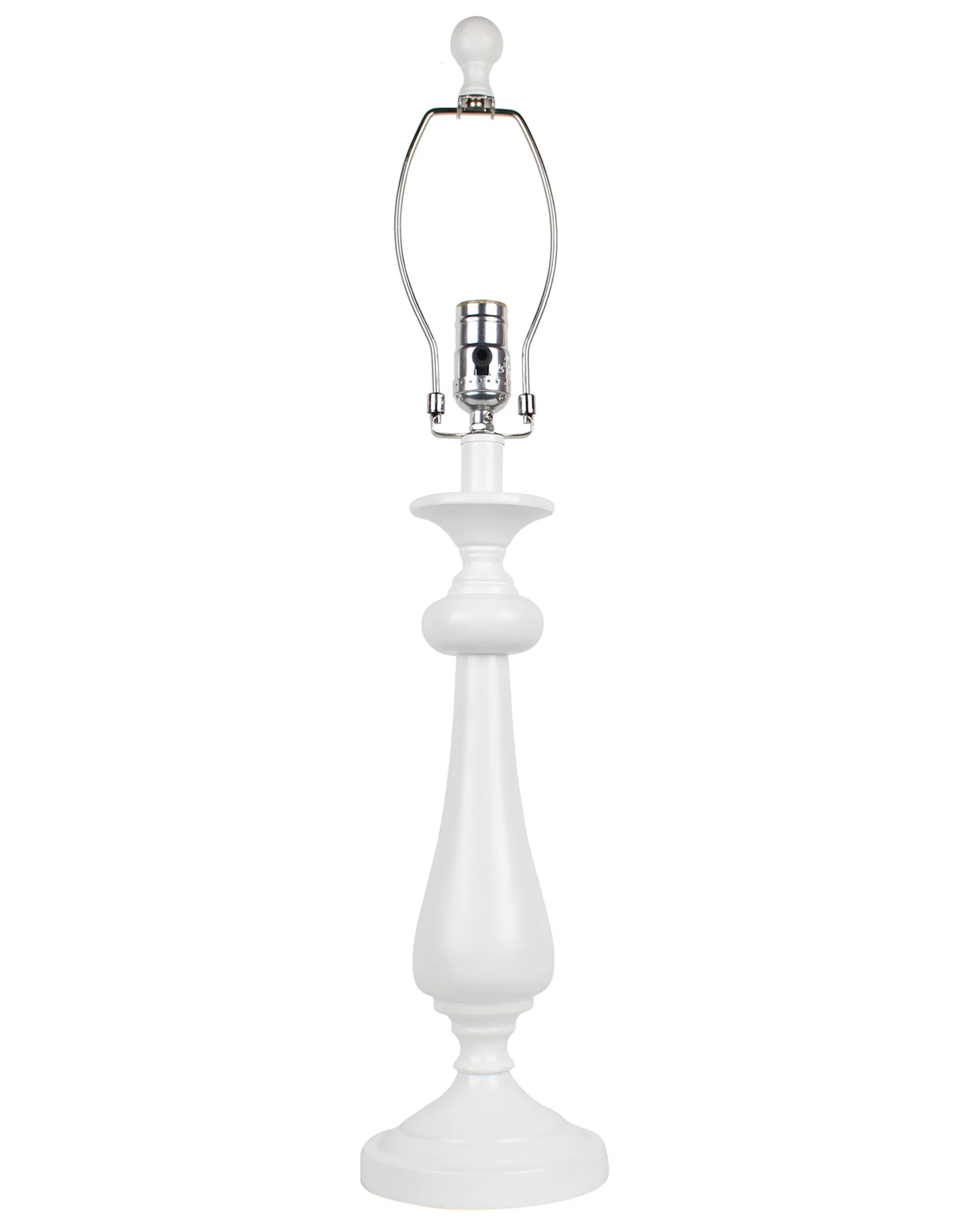 26" White Candlestick Table Lamp With Gray Taupe Abstract Shade By Homeroots - Image 3