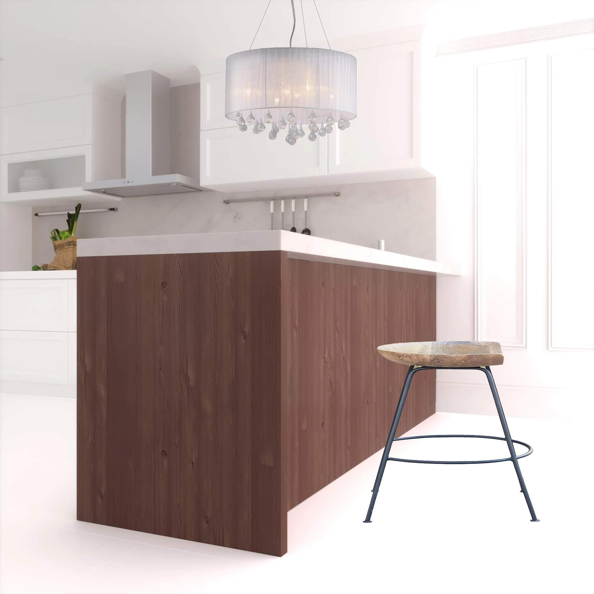 26" Wood Brown And Light Gray Backless Counter Height Bar Chair With Footrest By Homeroots - Image 4