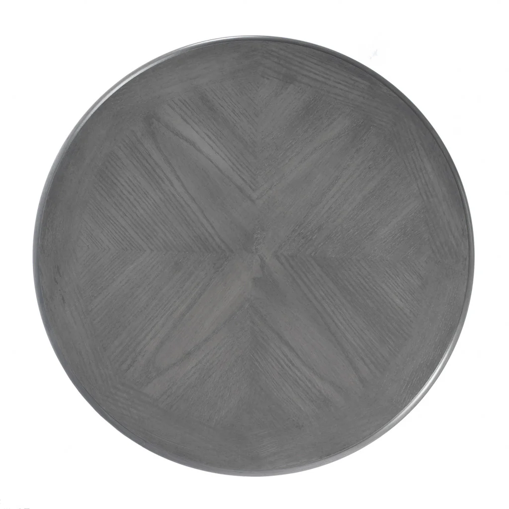 27" Gray Classic Round End Table With Shelf By Homeroots - Image 5