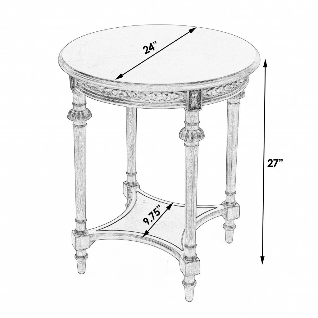 27" Gray Classic Round End Table With Shelf By Homeroots - Image 9