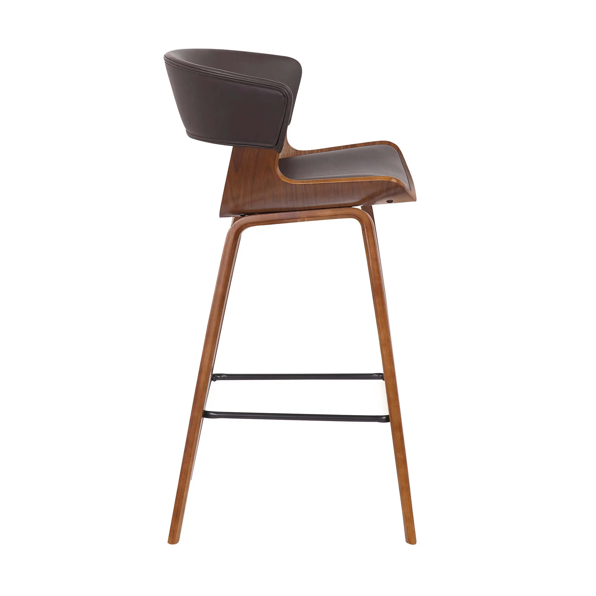 27 Inches Saddle Seat Leatherette Counter Stool, Brown By Benzara - Image 3