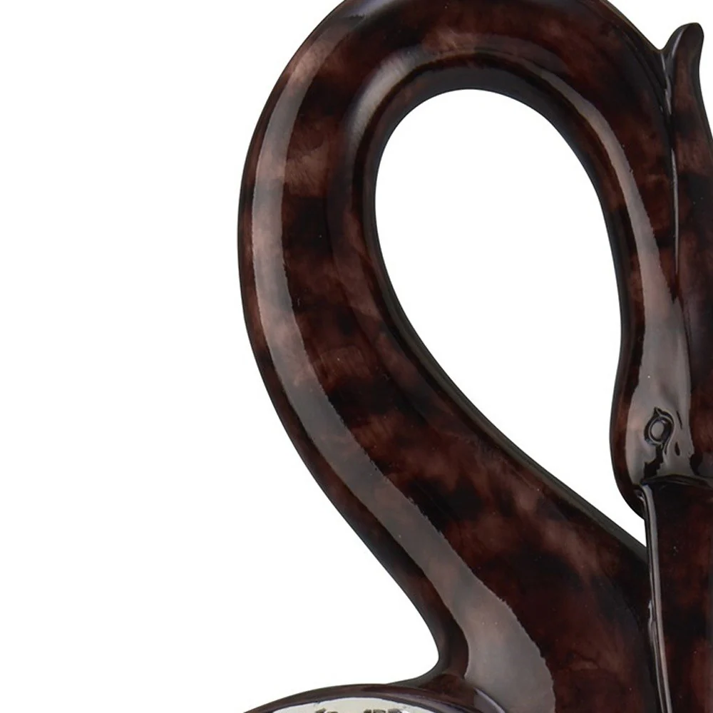 27" Marbleized Cherry Brown Polyresin Crane Figurine Sculpture By Homeroots - Image 5