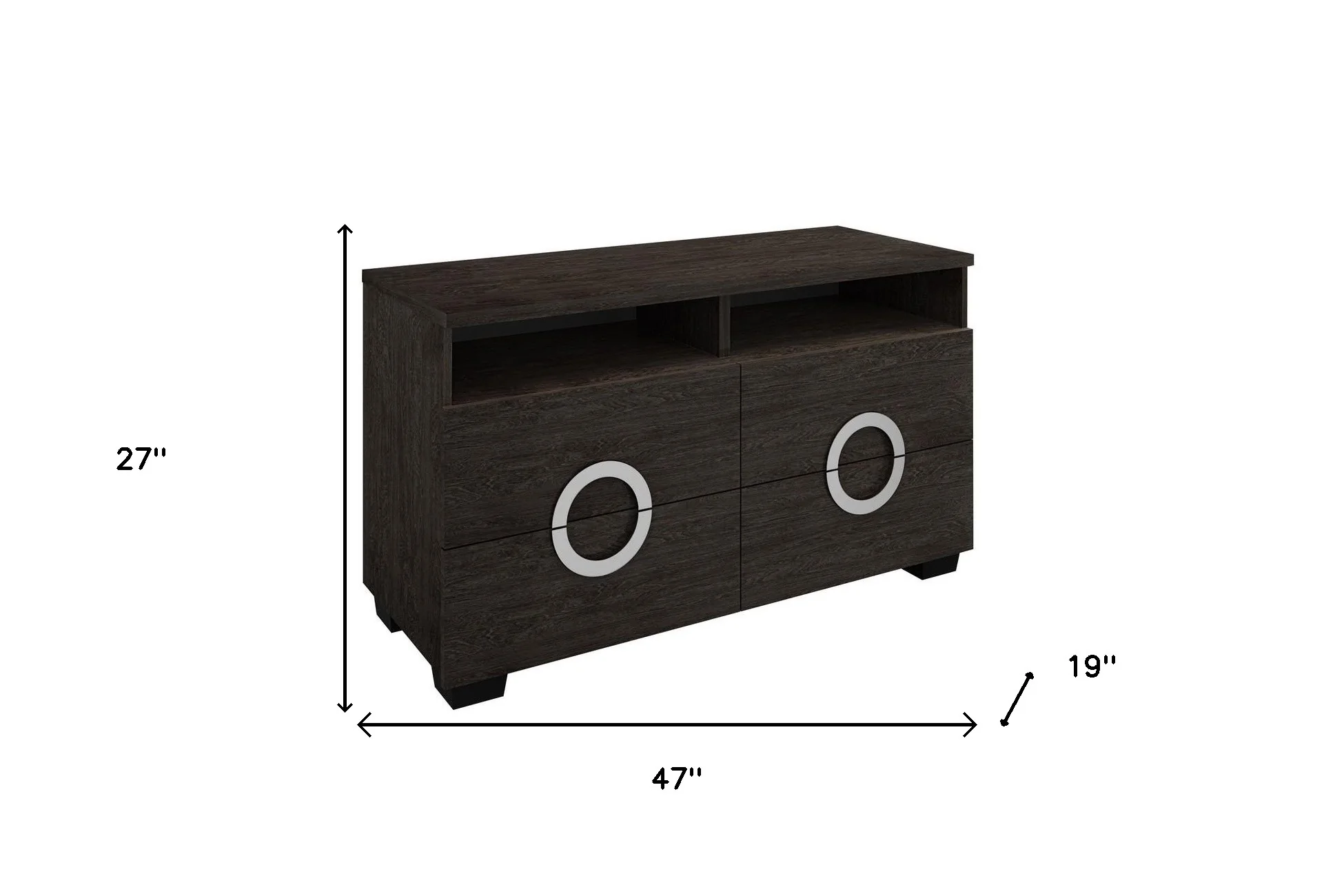 27" Refined Grey High Gloss TV Entertainment Unit By Homeroots - Image 4