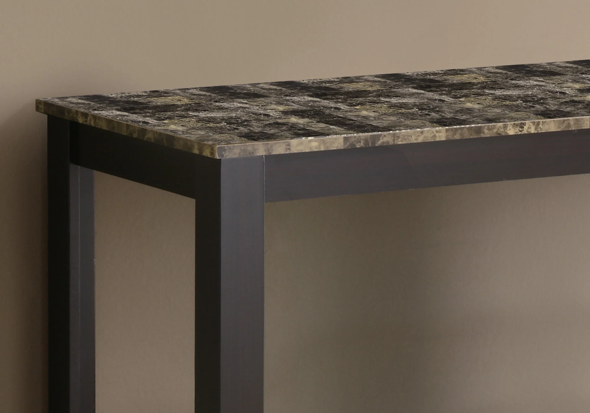 28.75" Cappuccino Particle Board Accent Table with a Marble Top By Homeroots - Image 3