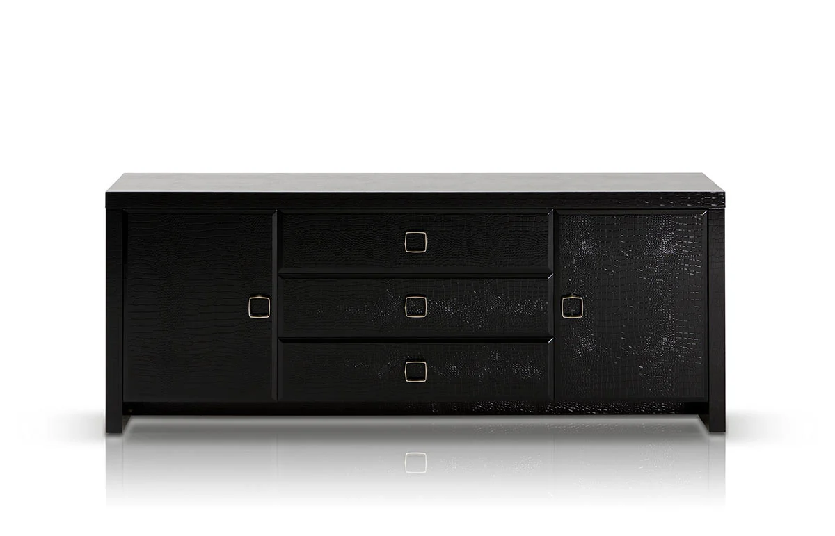28' Black Crocodile Mdf Dresser By Homeroots - Image 2