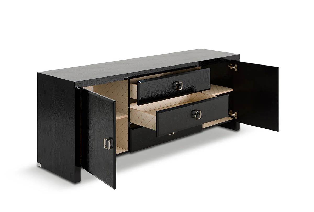 28' Black Crocodile Mdf Dresser By Homeroots - Image 4
