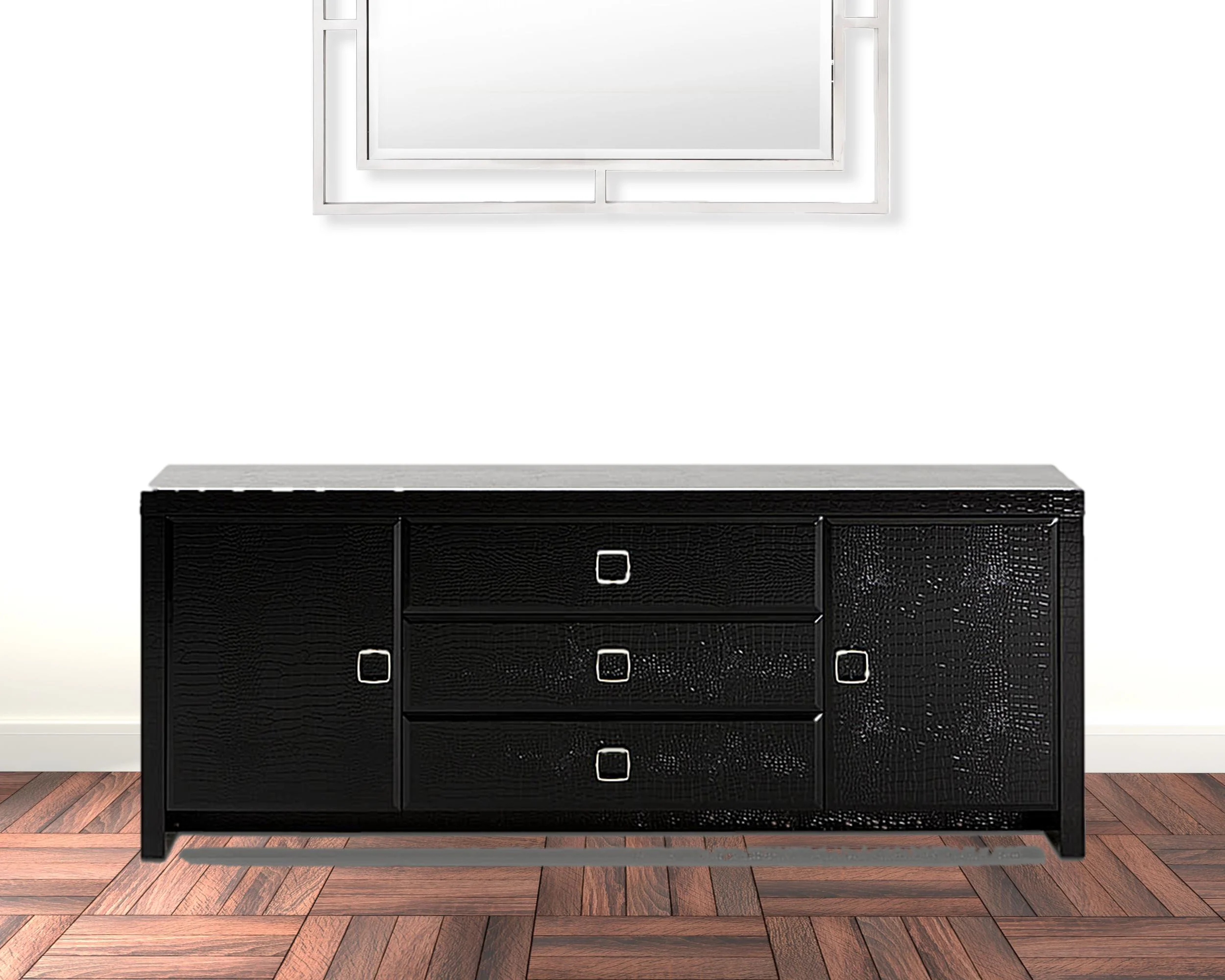 28' Black Crocodile Mdf Dresser By Homeroots - Image 5