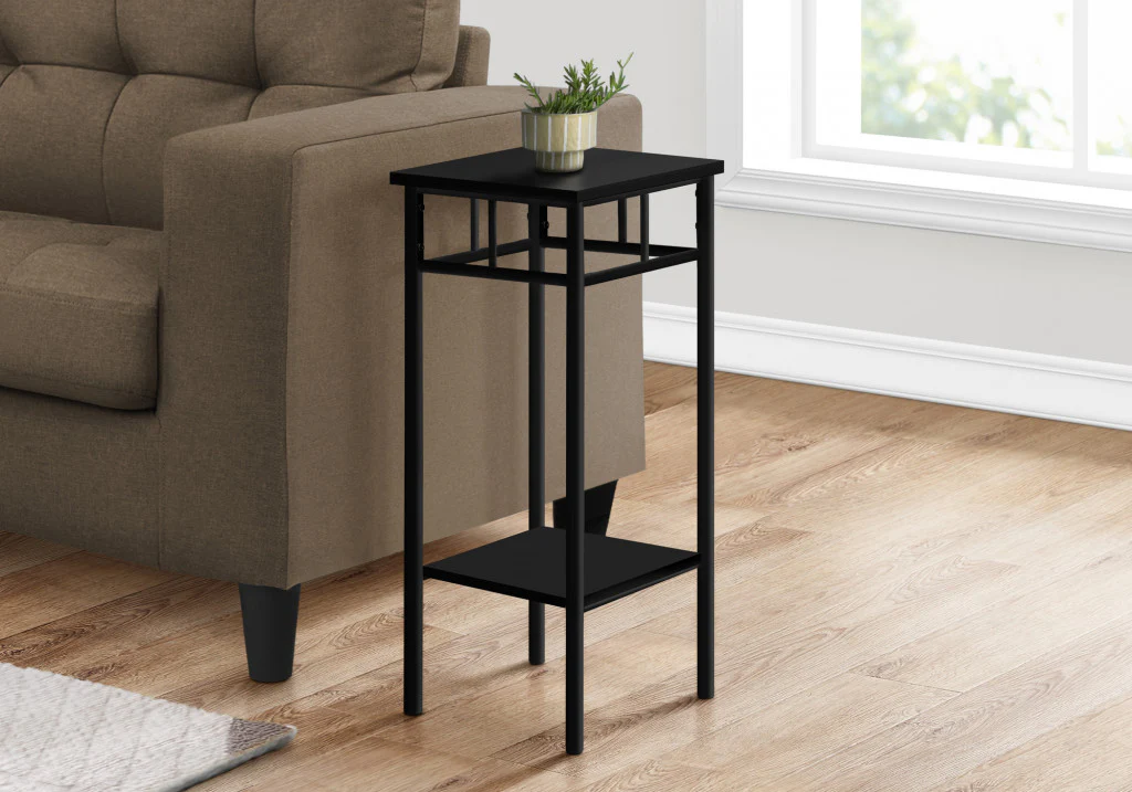 28" Black End Table With Shelf By Homeroots - Image 2