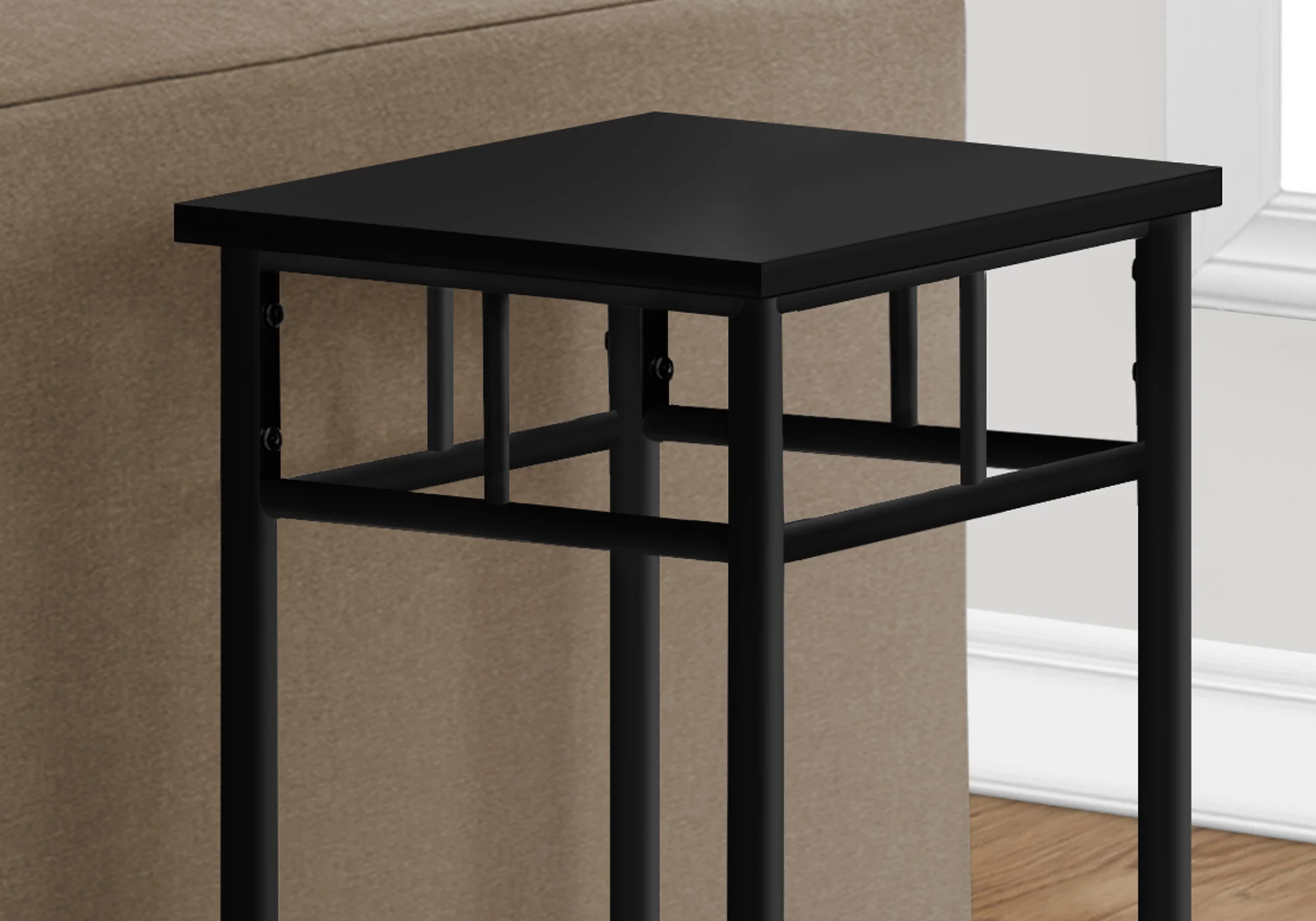 28" Black End Table With Shelf By Homeroots - Image 3