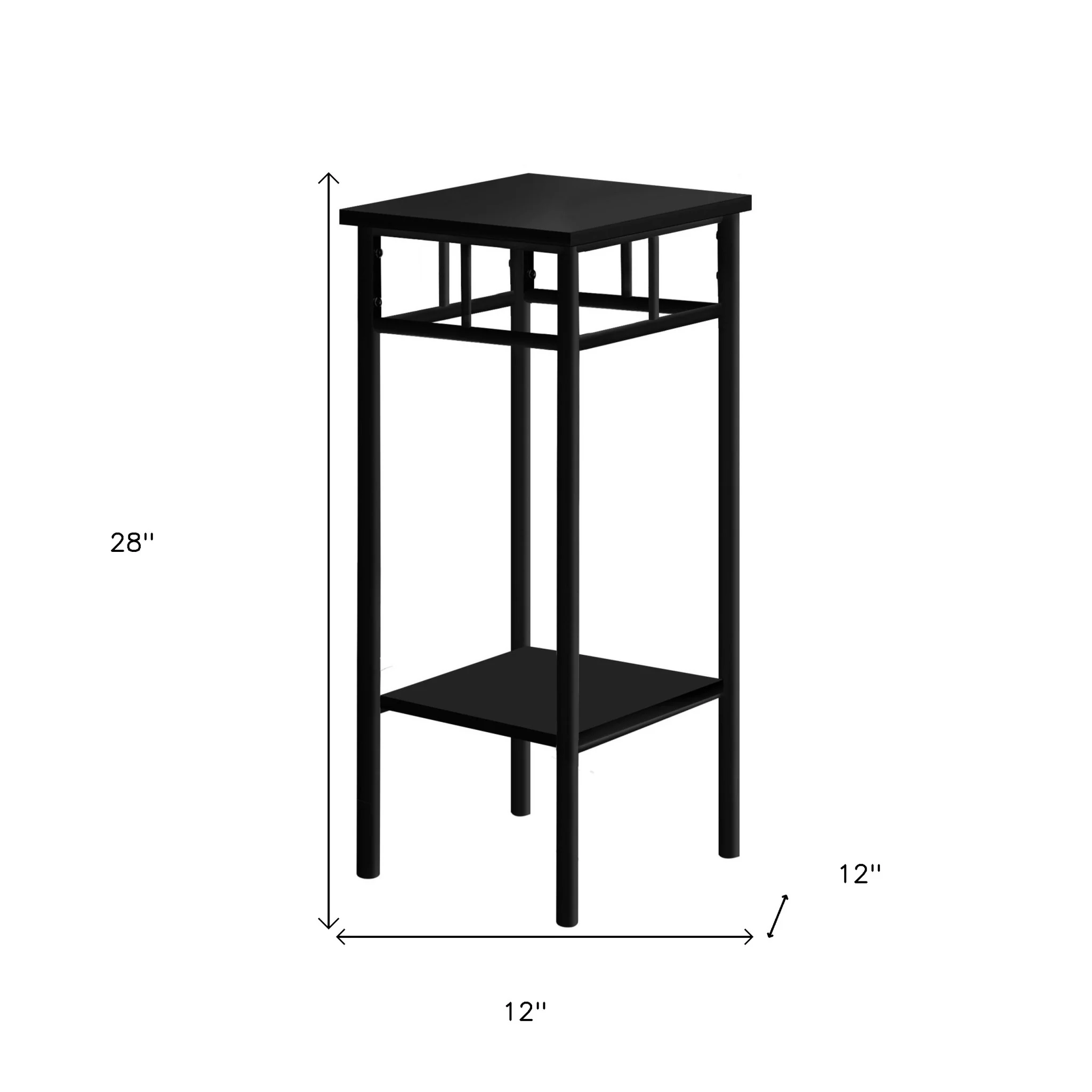 28" Black End Table With Shelf By Homeroots - Image 4