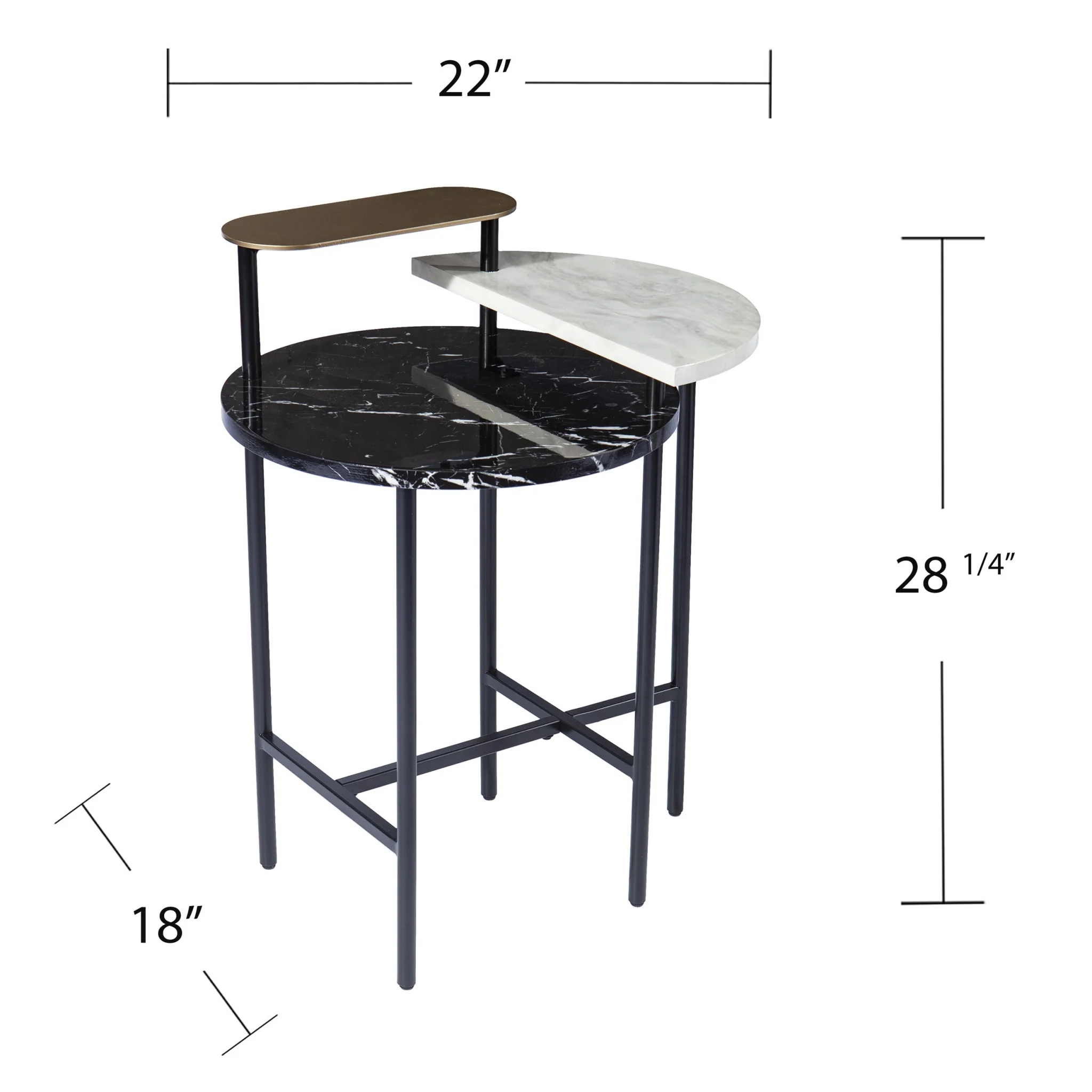 28" Black Manufactured Wood And Iron Free Form End Table With Shelf By Homeroots - Image 6