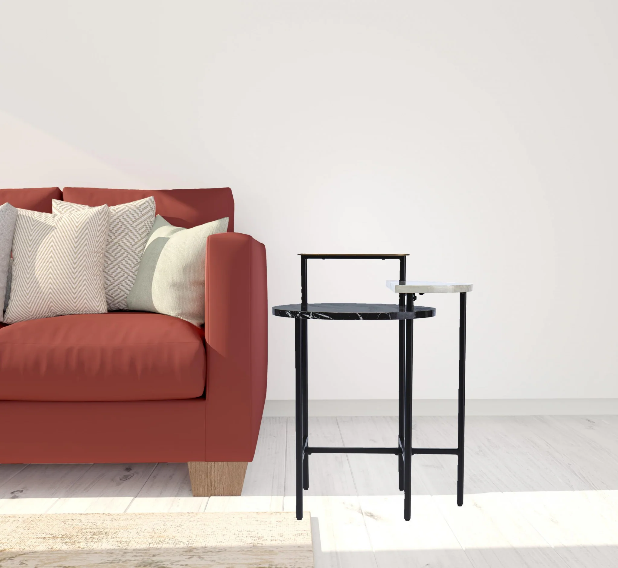 28" Black Manufactured Wood And Iron Free Form End Table With Shelf By Homeroots - Image 7