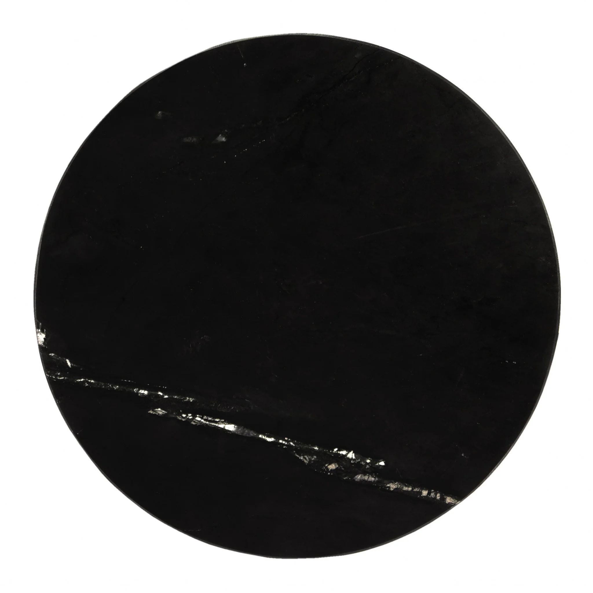 28" Black Marble Round End Table By Homeroots - Image 6